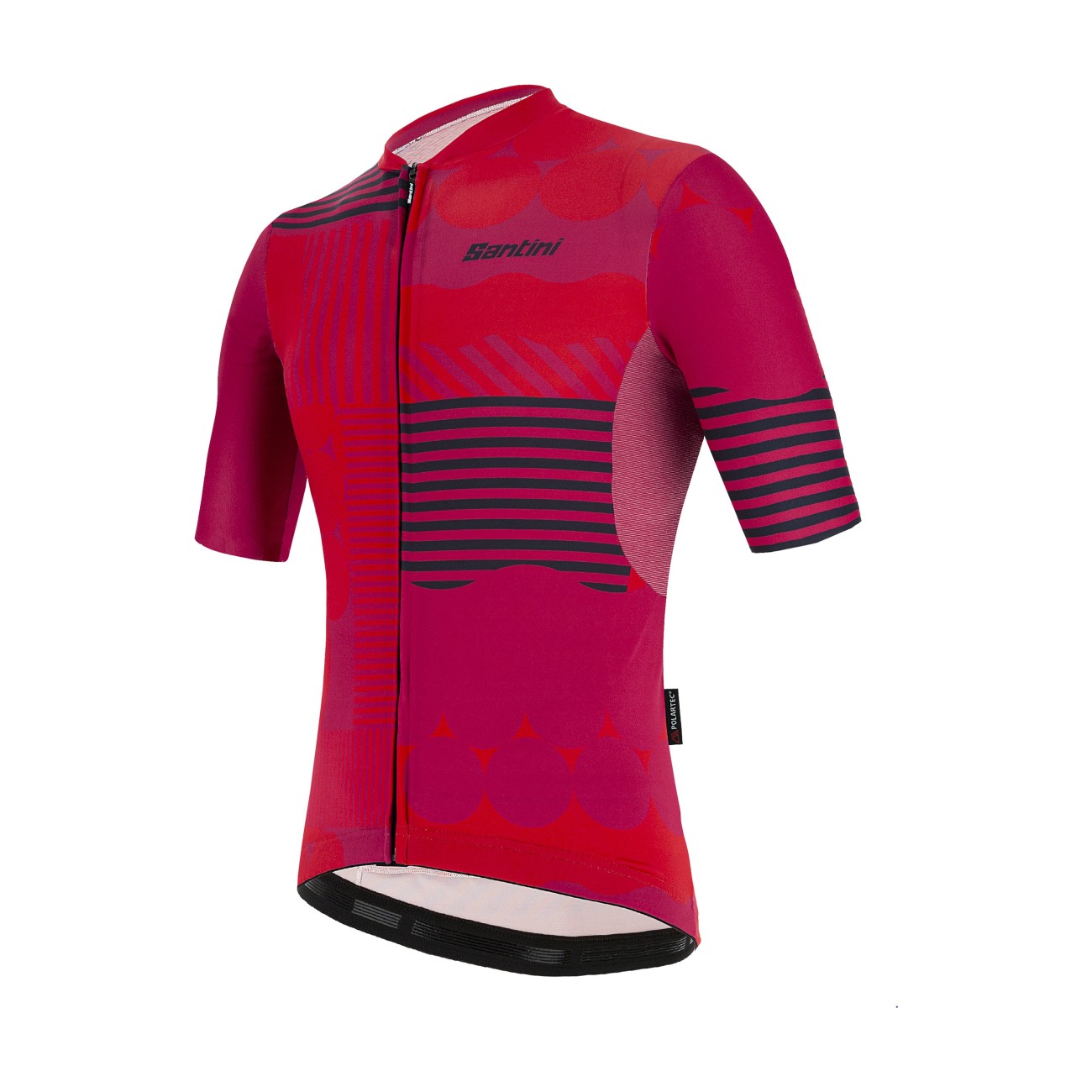 
                SANTINI Cyklistický dres s krátkým rukávem - DELTA OPTIC - červená/černá S
            