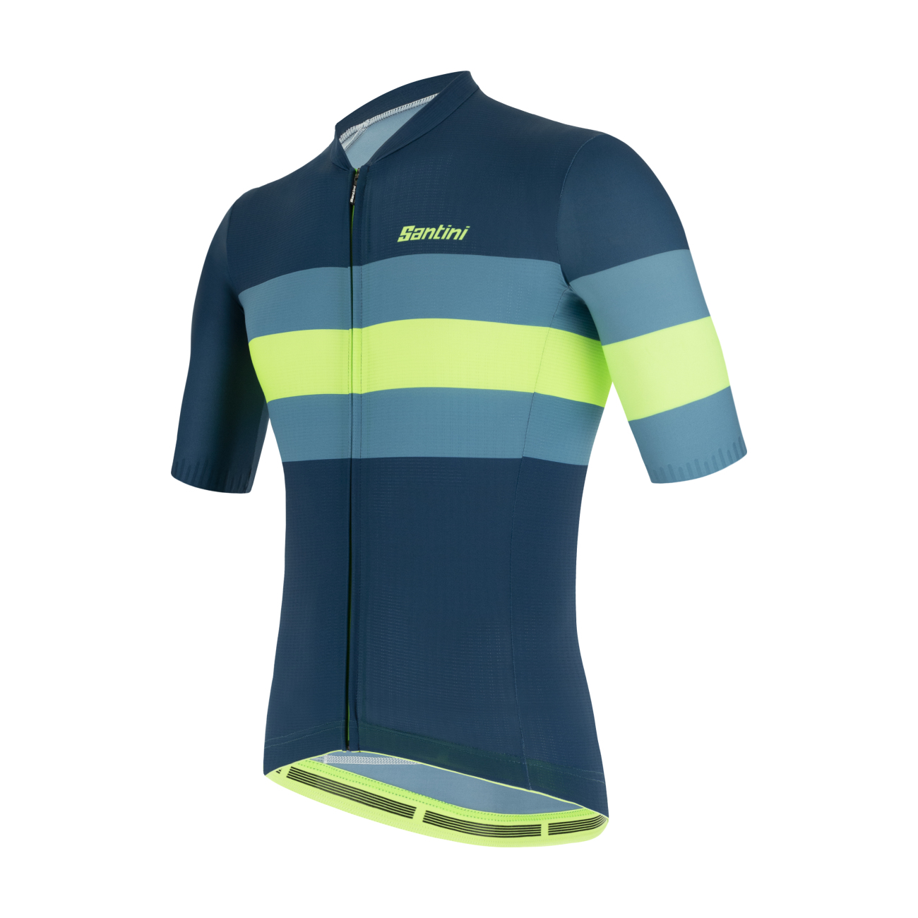 
                SANTINI Cyklistický dres s krátkým rukávem - ECOSLEEK BENGAL - modrá/světle zelená S
            