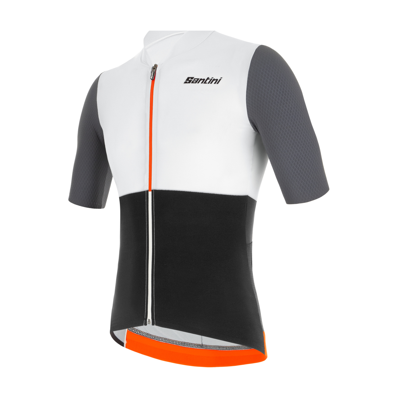 
                SANTINI Cyklistický dres s krátkým rukávem - REDUX ISTINTO - bílá/šedá/černá M
            