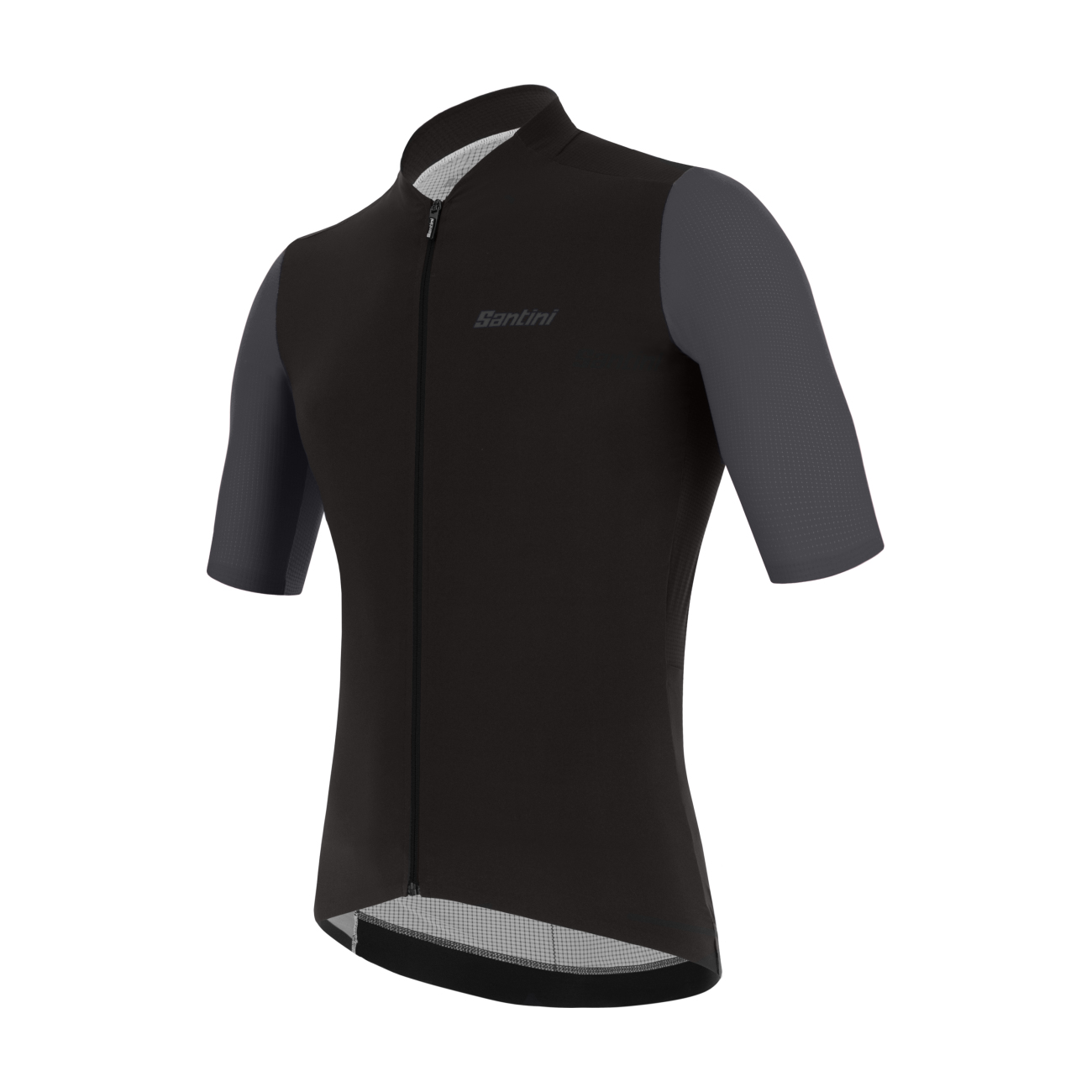 
                SANTINI Cyklistický dres s krátkým rukávem - REDUX VIGOR - černá/šedá S
            