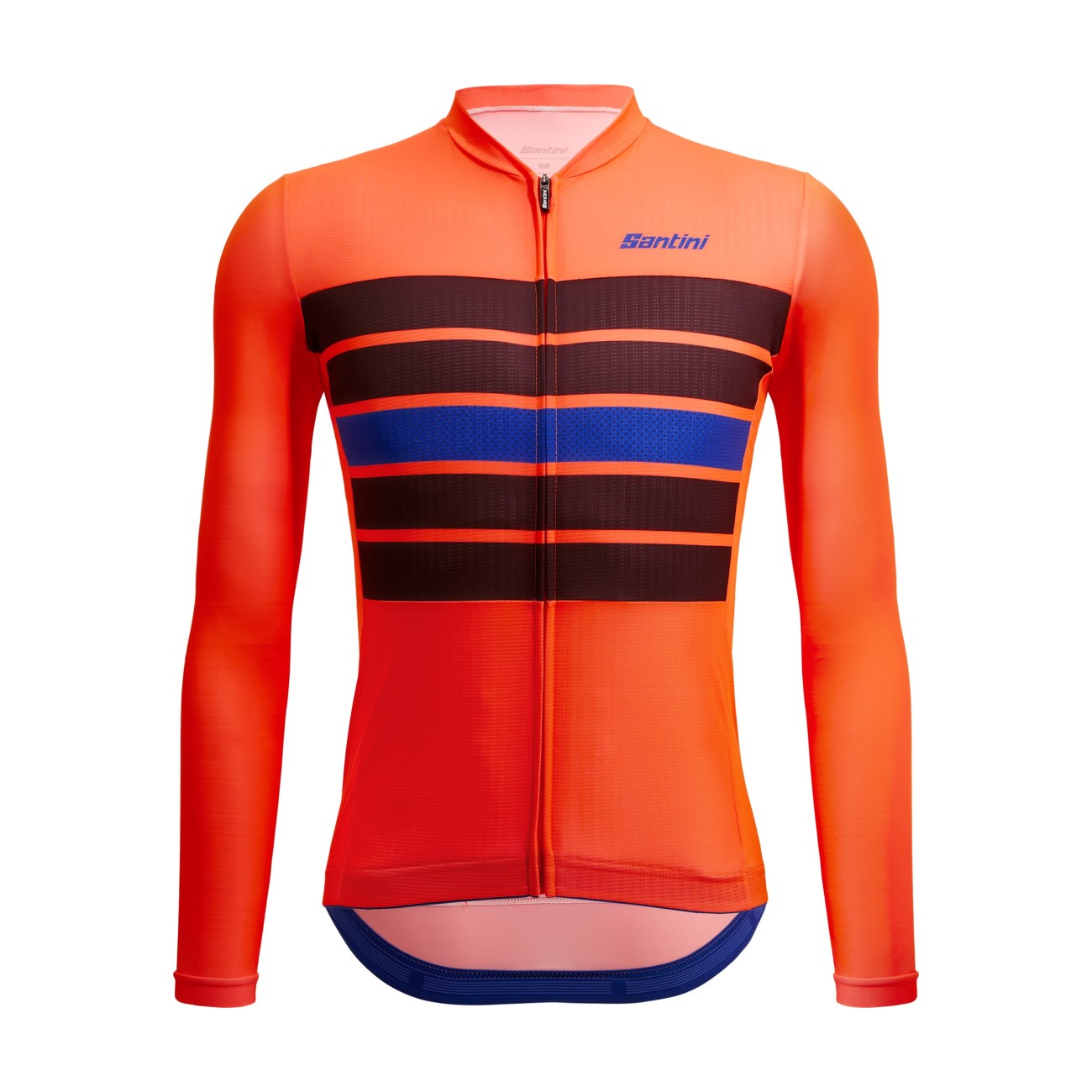 SANTINI Cyklistický dres s dlouhým rukávem zimní - SLEEK BENGAL - oranžová 3XL