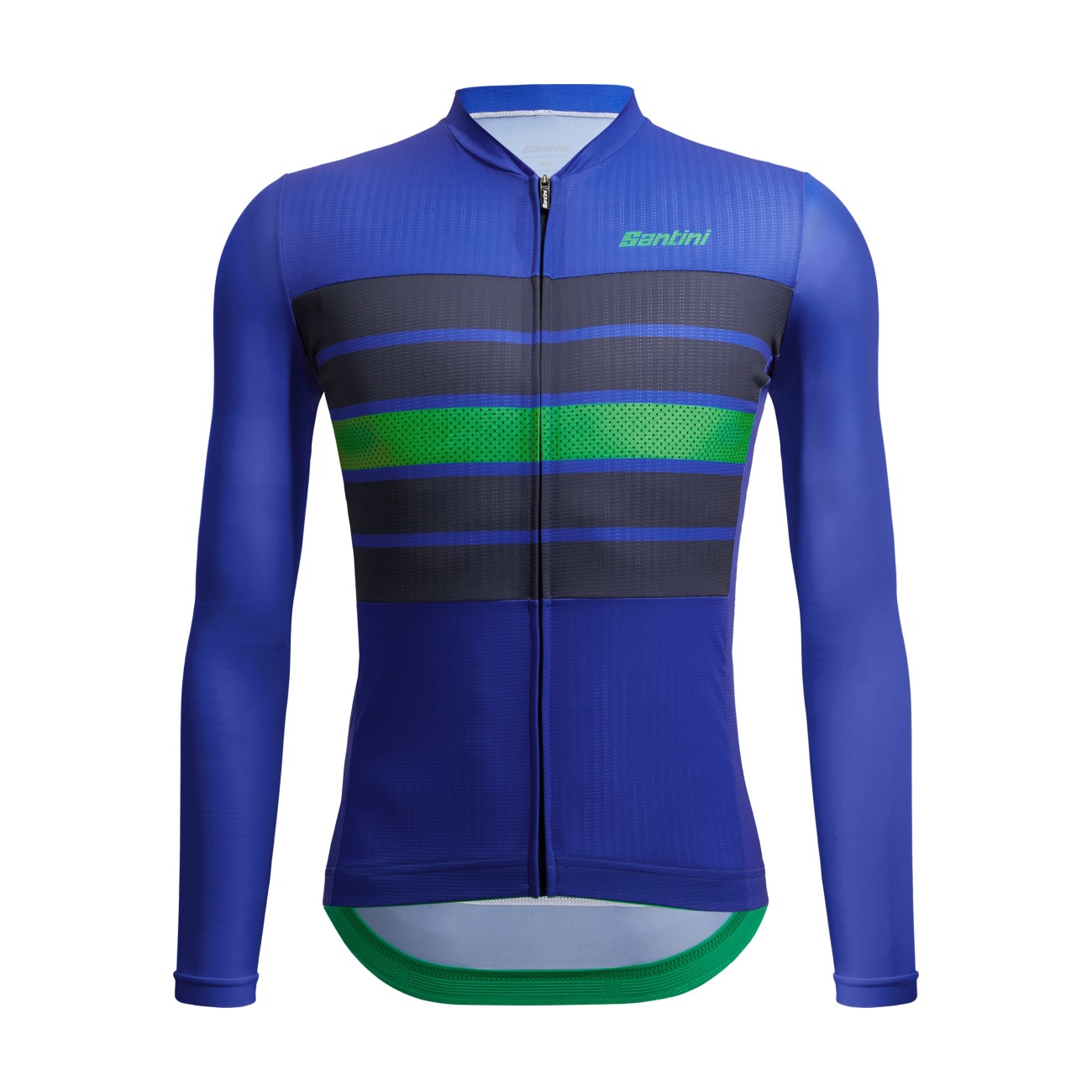 SANTINI Cyklistický dres s dlouhým rukávem zimní - SLEEK BENGAL - modrá 3XL