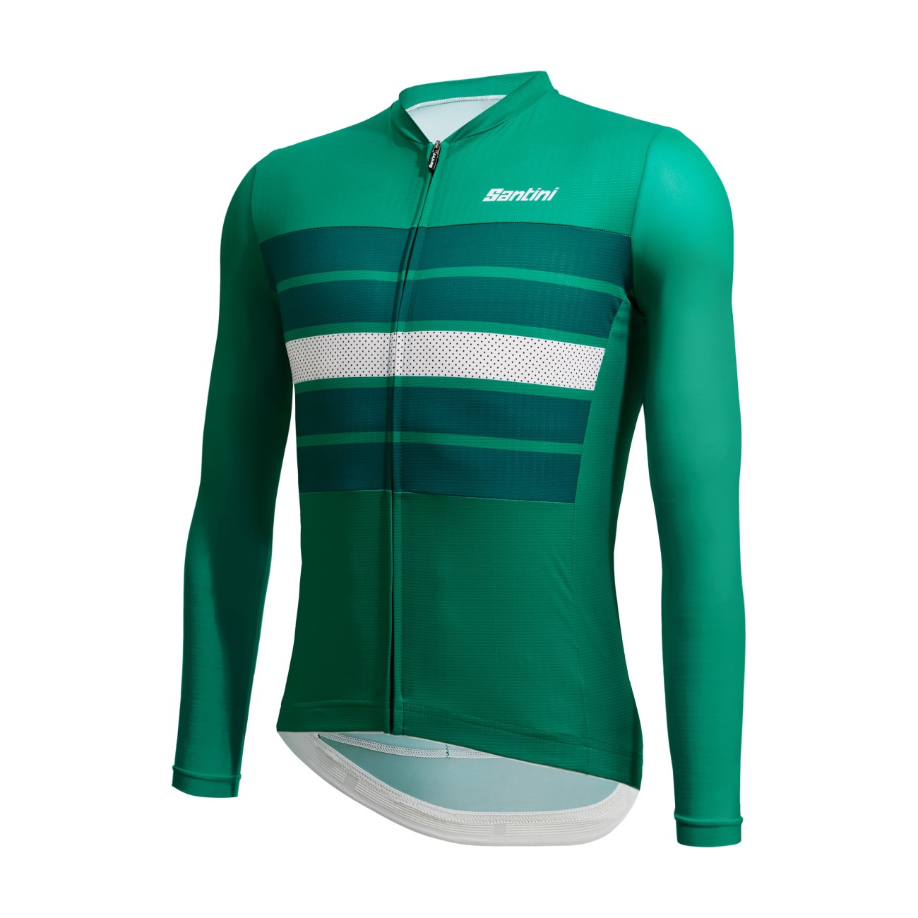SANTINI Cyklistický dres s dlouhým rukávem zimní - SLEEK BENGAL - zelená 3XL
