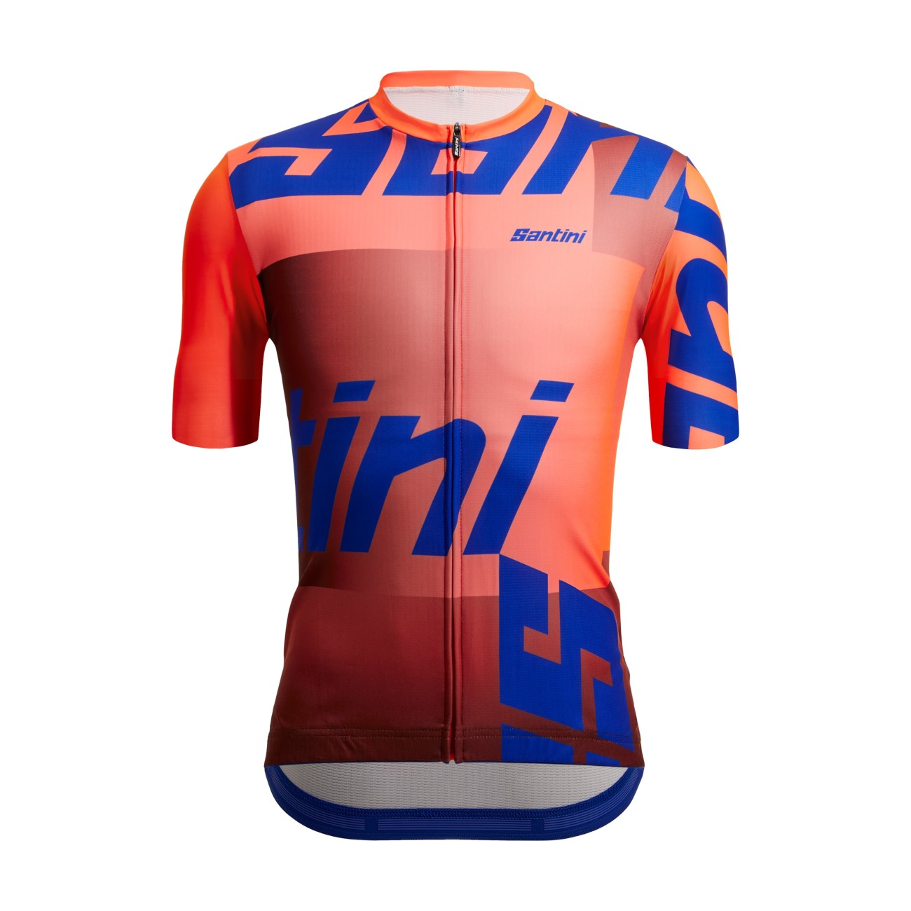 SANTINI Cyklistický dres s krátkým rukávem - KARMA LOGO - oranžová/modrá 4XL