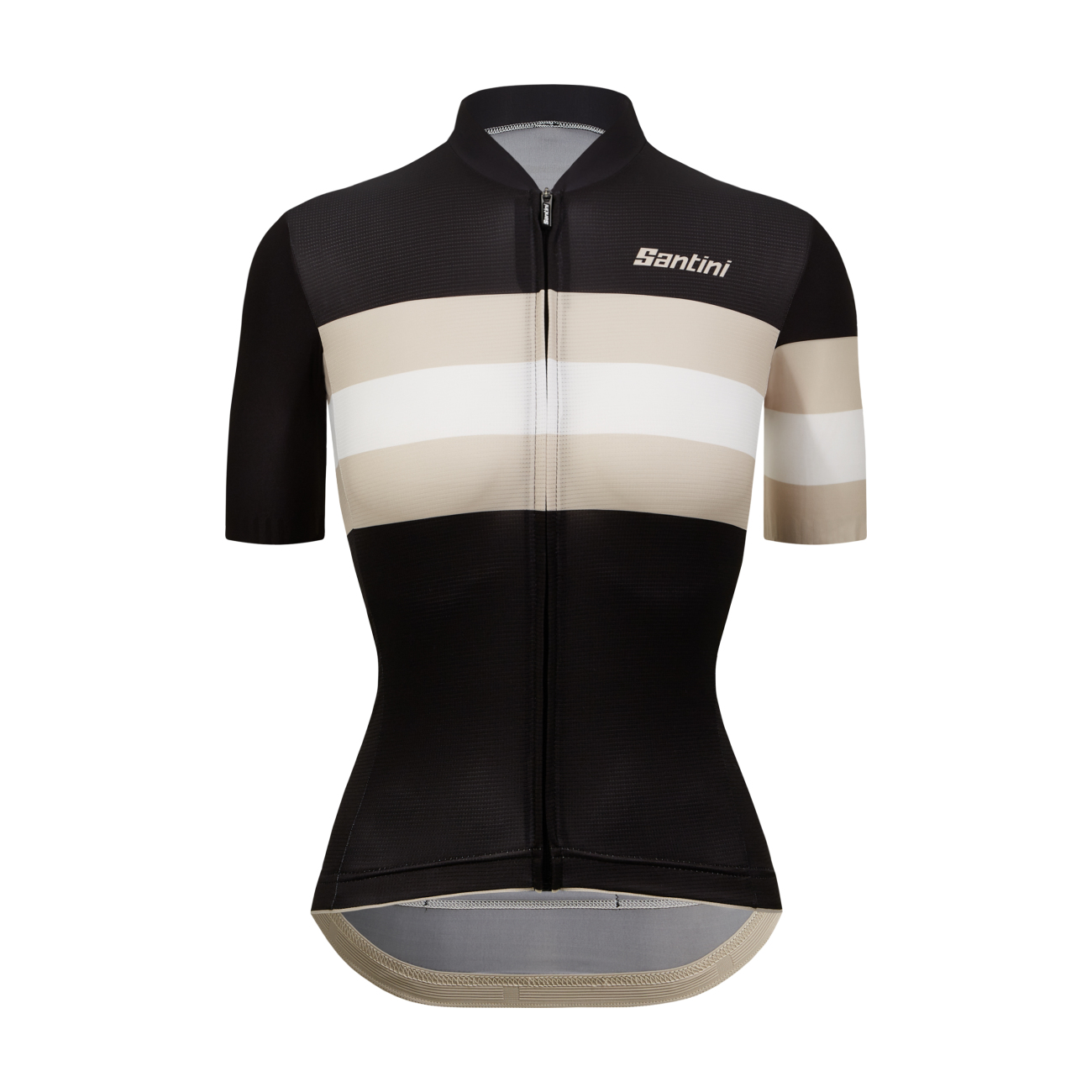 SANTINI Cyklistický dres s krátkým rukávem - ECO SLEEK BENGAL - černá/bílá 2XL
