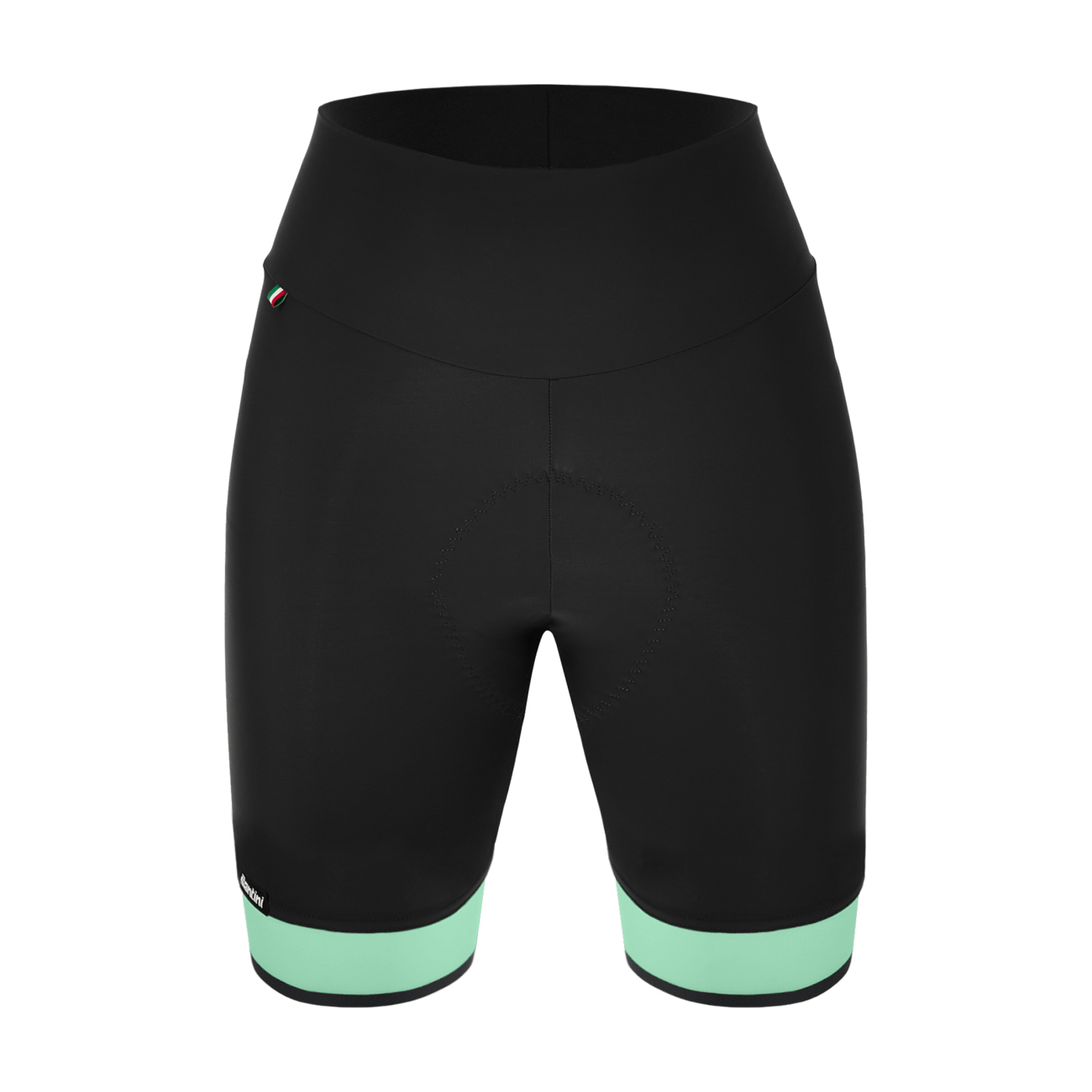 
                SANTINI Cyklistické kalhoty krátké bez laclu - GIADA PURE - zelená/černá M
            