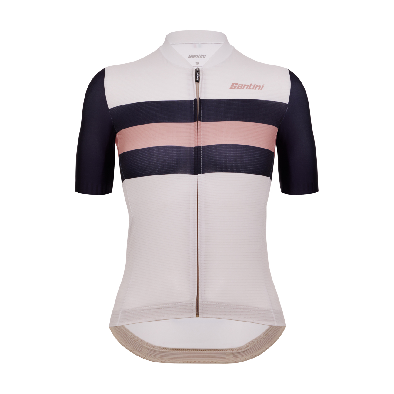 Levně SANTINI Cyklistický dres s krátkým rukávem - ECO SLEEK NEW BENGAL - bílá/černá XL