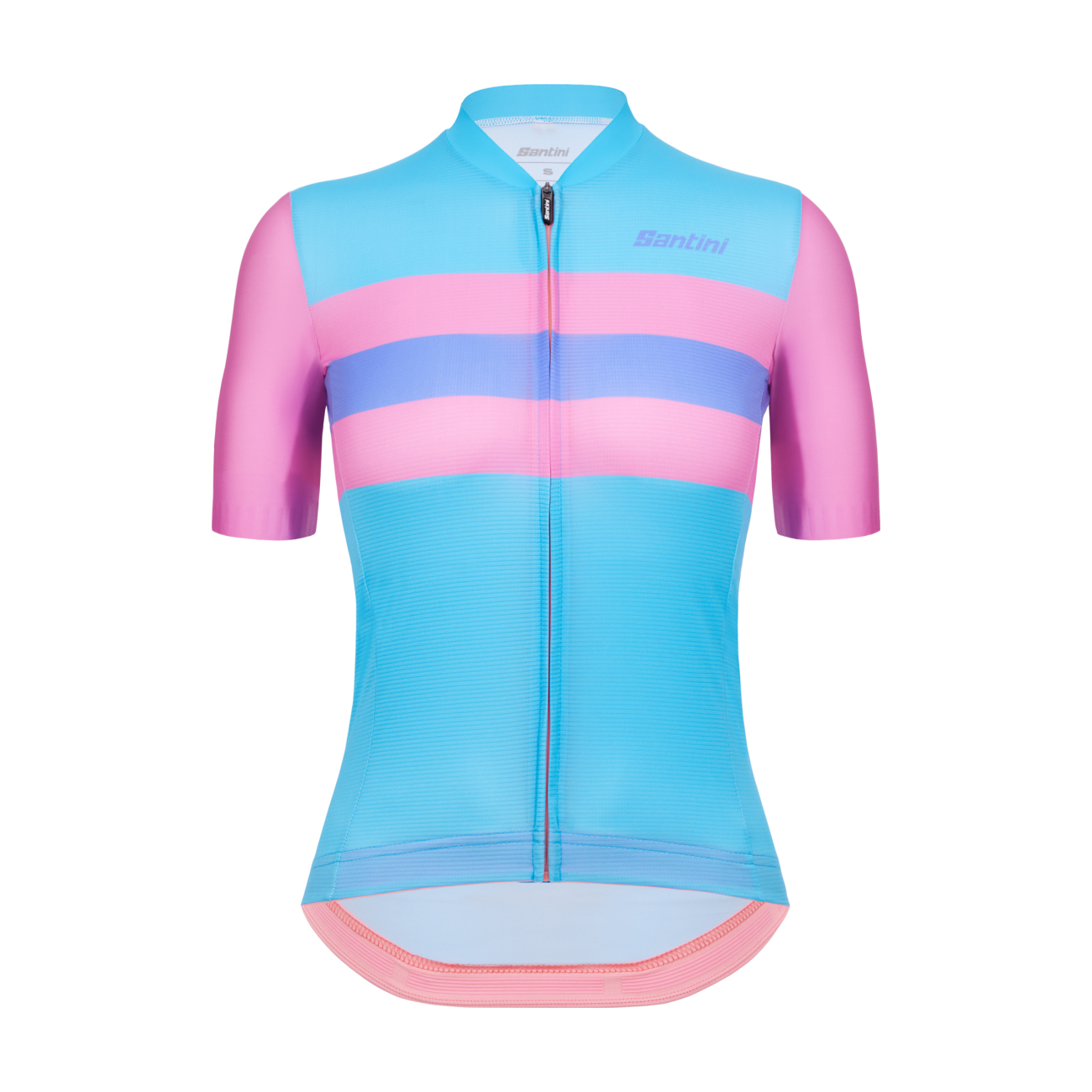 
                SANTINI Cyklistický dres s krátkým rukávem - ECO SLEEK NEW BENGAL - růžová/tyrkysová S
            