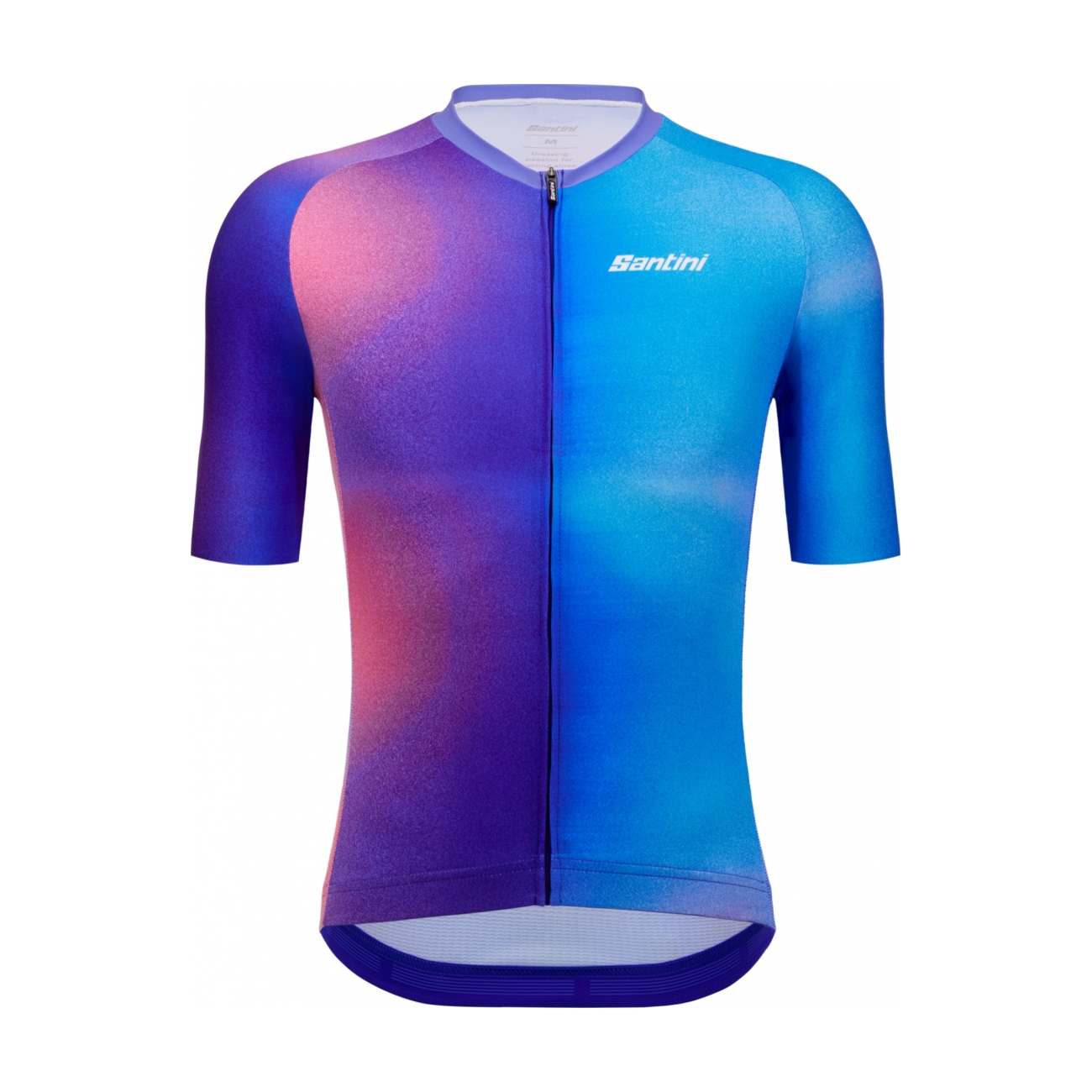 
                SANTINI Cyklistický dres s krátkým rukávem - OMBRA - modrá XS
            