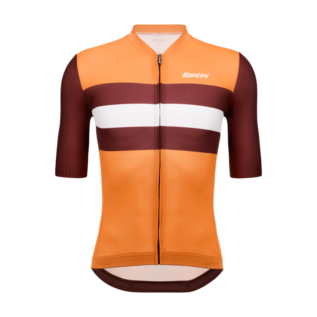 SANTINI Cyklistický dres s krátkým rukávem - ECO SLEEK NEW BENGAL - oranžová/bordó