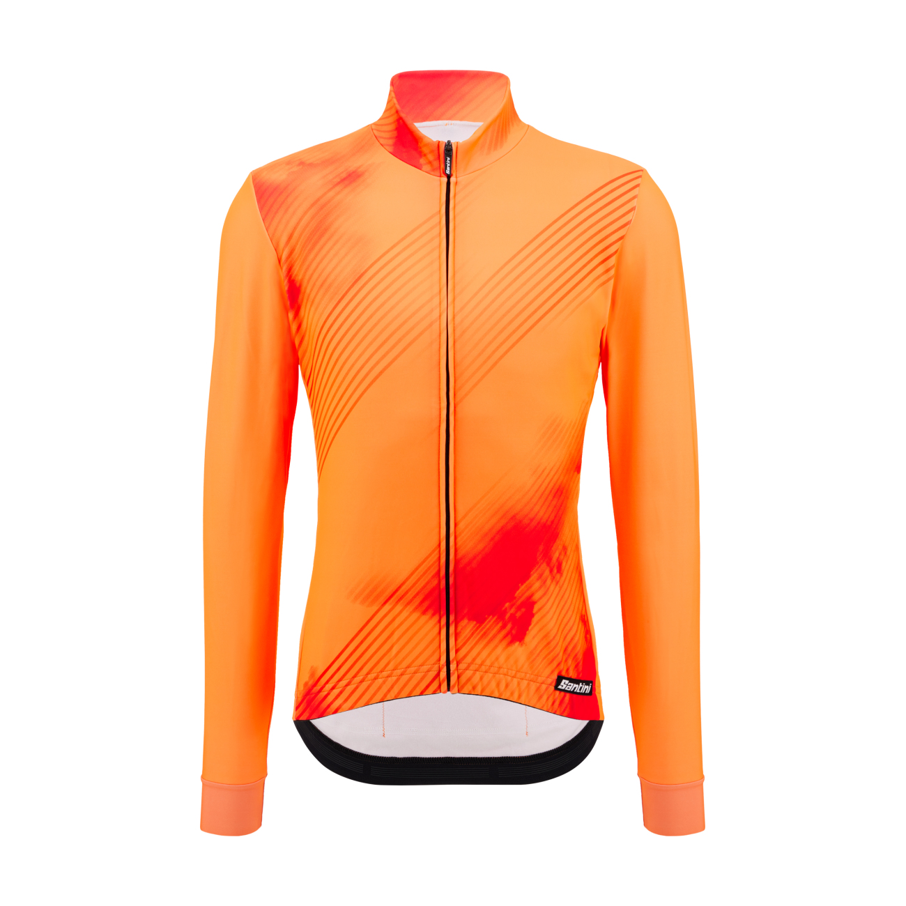 
                SANTINI Cyklistický dres s dlouhým rukávem zimní - PURE DYE - oranžová L
            