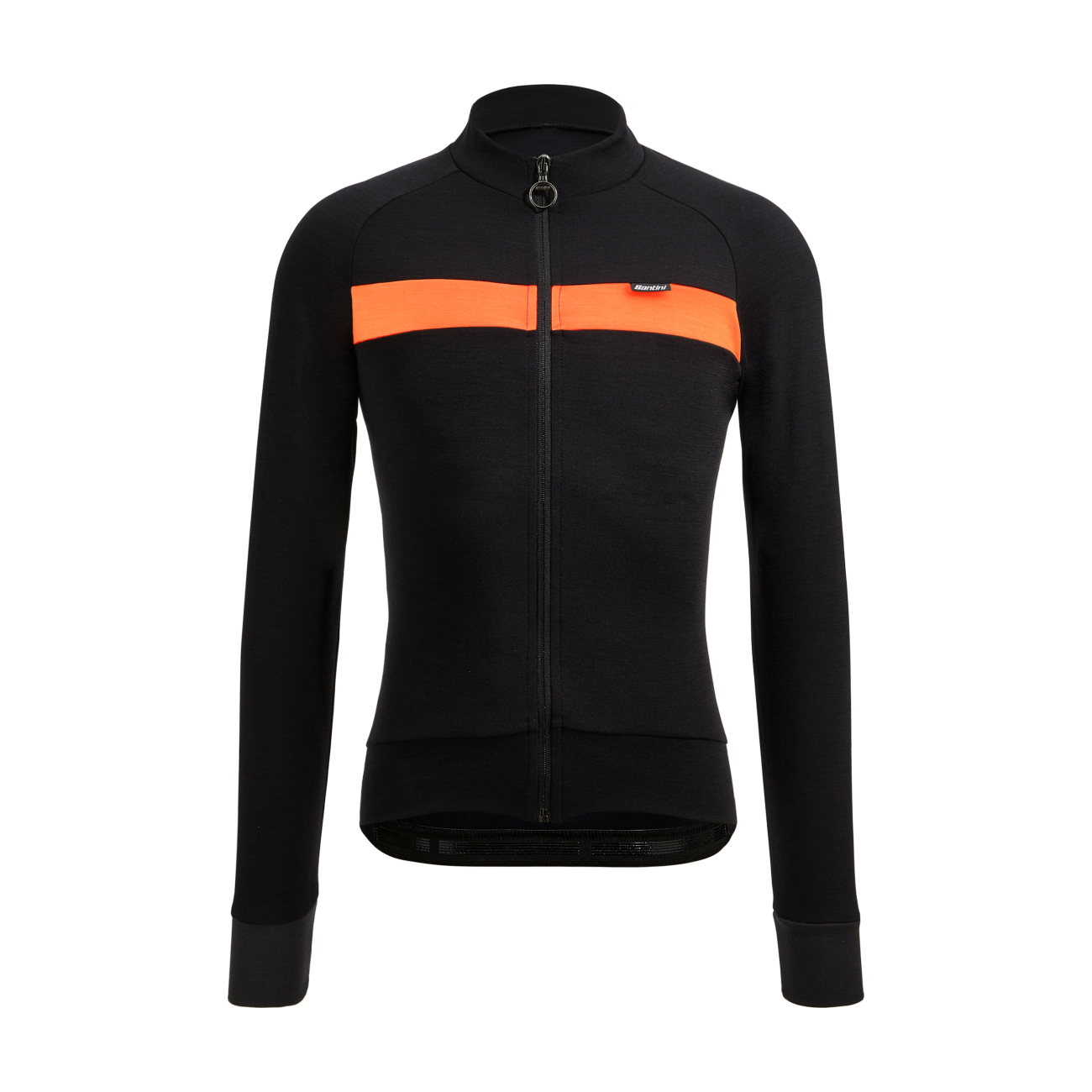 
                SANTINI Cyklistický dres s dlouhým rukávem zimní - ADAPT WOOL  - oranžová/černá S
            