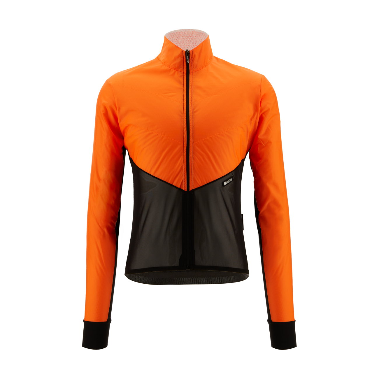 
                SANTINI Cyklistická větruodolná bunda - REDUX LITE  - oranžová/černá S
            