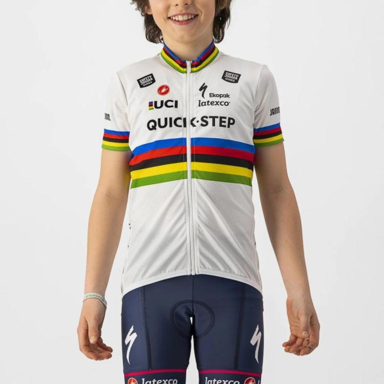 
                CASTELLI Cyklistický dres s krátkým rukávem - QUICKSTEP KID JERSEY - bílá 8Y
            