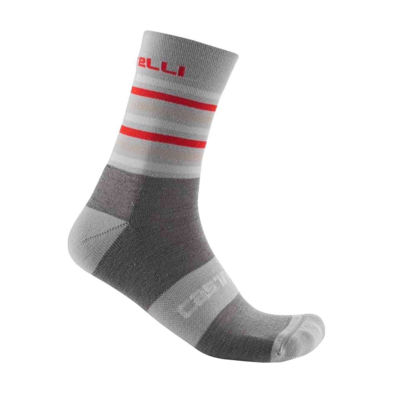 
                CASTELLI Cyklistické ponožky klasické - GREGGE 15 - šedá S-M
            