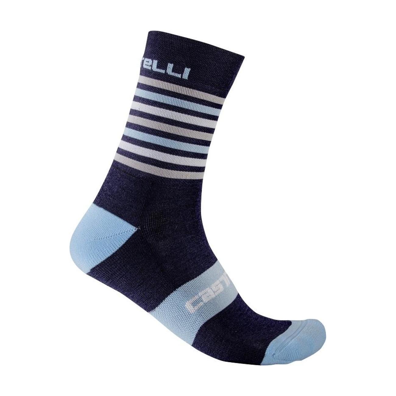 
                CASTELLI Cyklistické ponožky klasické - GREGGE 15 - modrá S-M
            