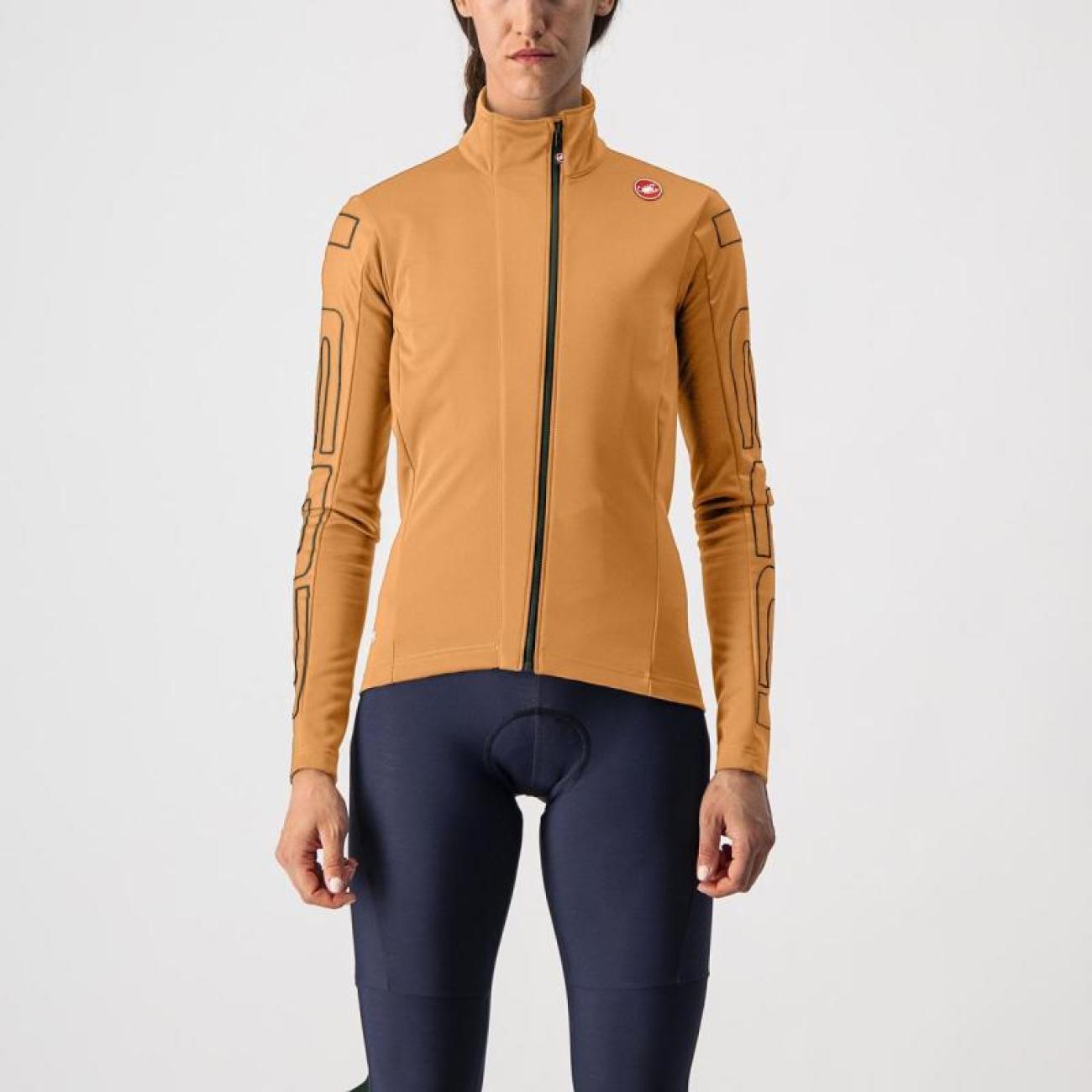 Levně CASTELLI Cyklistická zateplená bunda - TRANSITION - oranžová