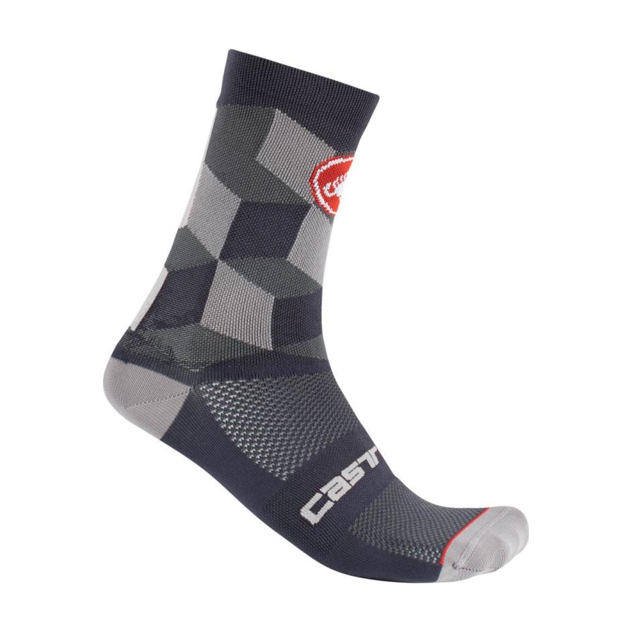 
                CASTELLI Cyklistické ponožky klasické - UNLIMITED 15 - šedá
            