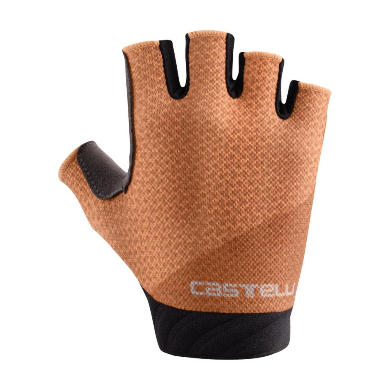 
                CASTELLI Cyklistické rukavice krátkoprsté - ROUBAIX GEL 2W - oranžová S
            