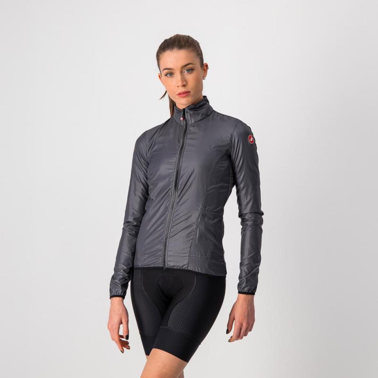 
                CASTELLI Cyklistická větruodolná bunda - ARIA SHELL W - šedá S
            