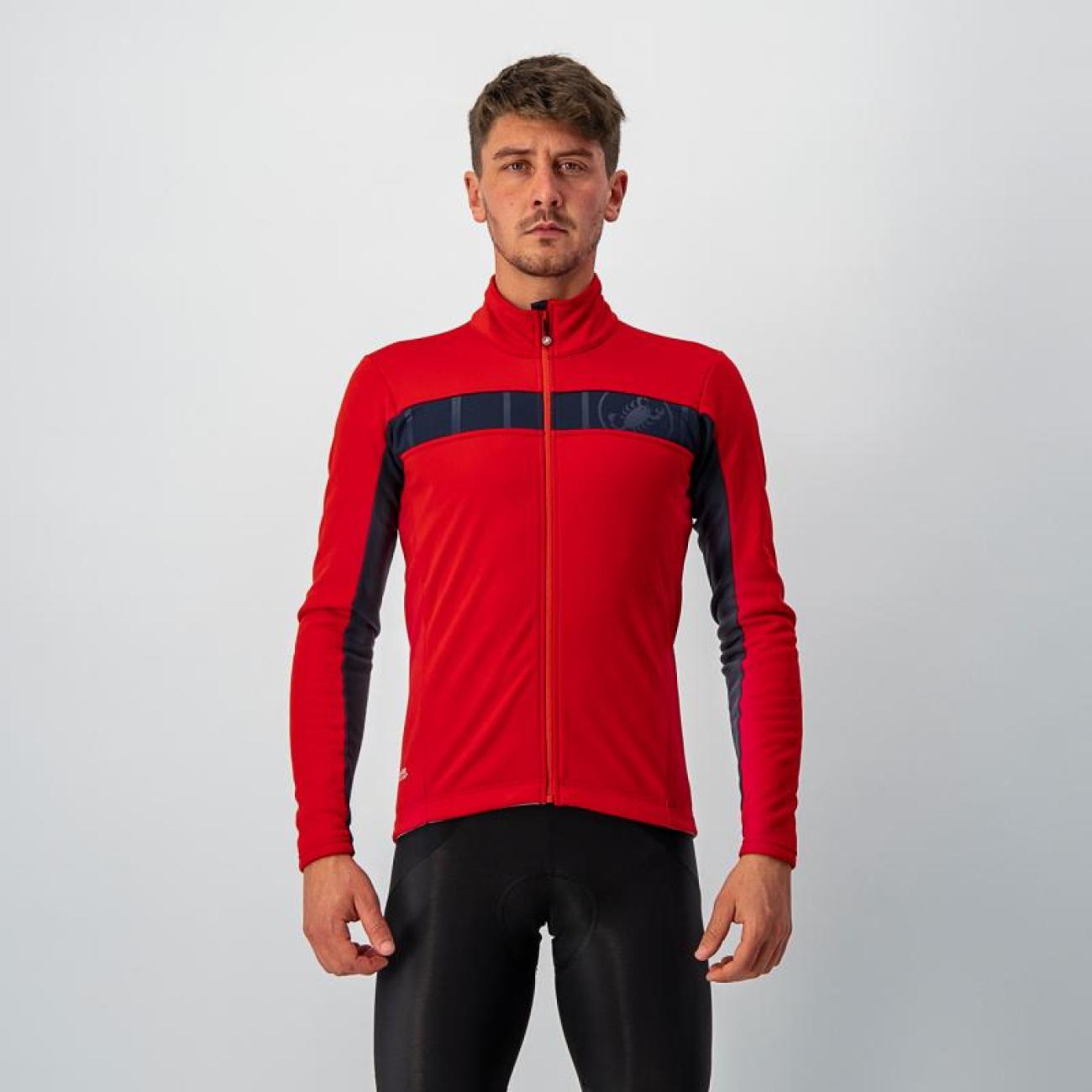 
                CASTELLI Cyklistická zateplená bunda - MORTIROLO VI - červená L
            