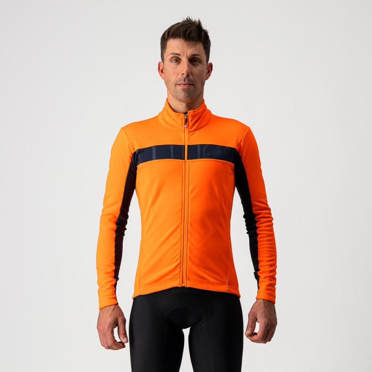 Levně CASTELLI Cyklistická zateplená bunda - MORTIROLO VI - oranžová L