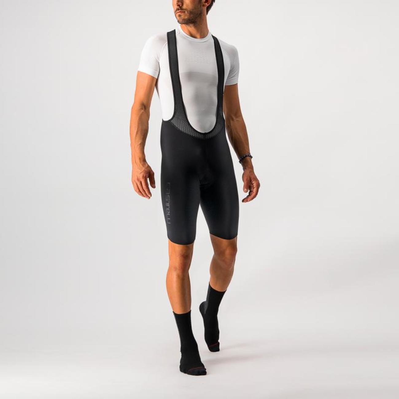 
                CASTELLI Cyklistické kalhoty krátké s laclem - NANO FLEX PRO RACE - černá
            