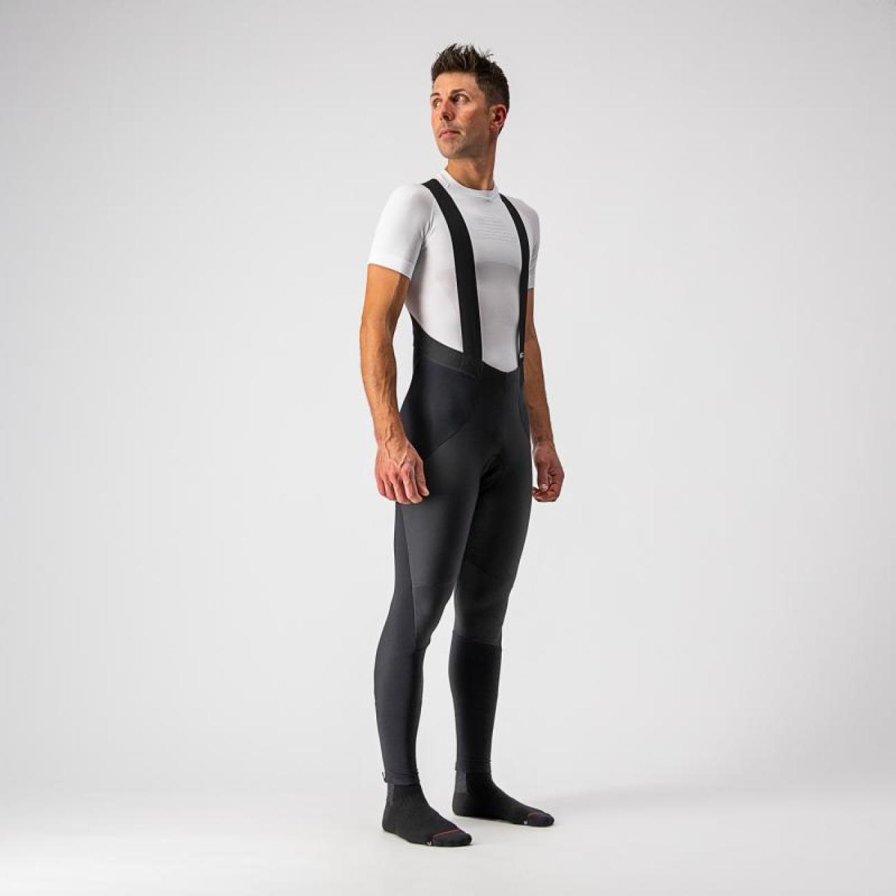 
                CASTELLI Cyklistické kalhoty dlouhé s laclem - SORPASSO ROS WIND - černá
            