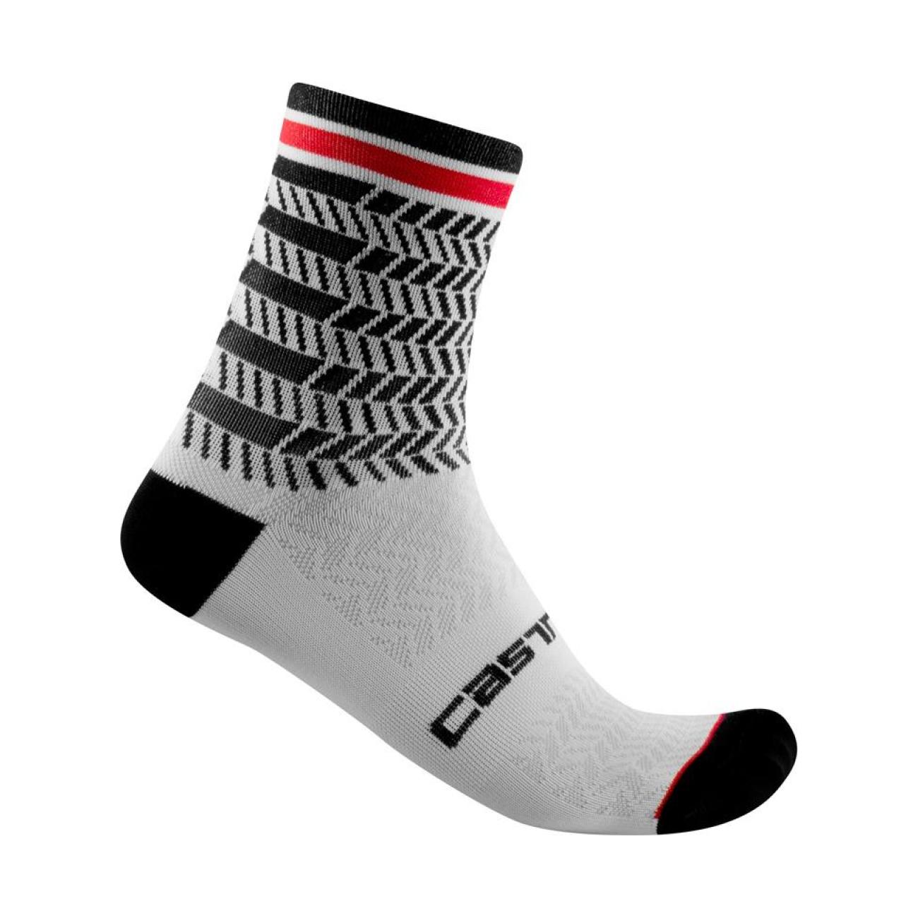 CASTELLI Cyklistické ponožky klasické - AVANTI 12 - černá/bílá