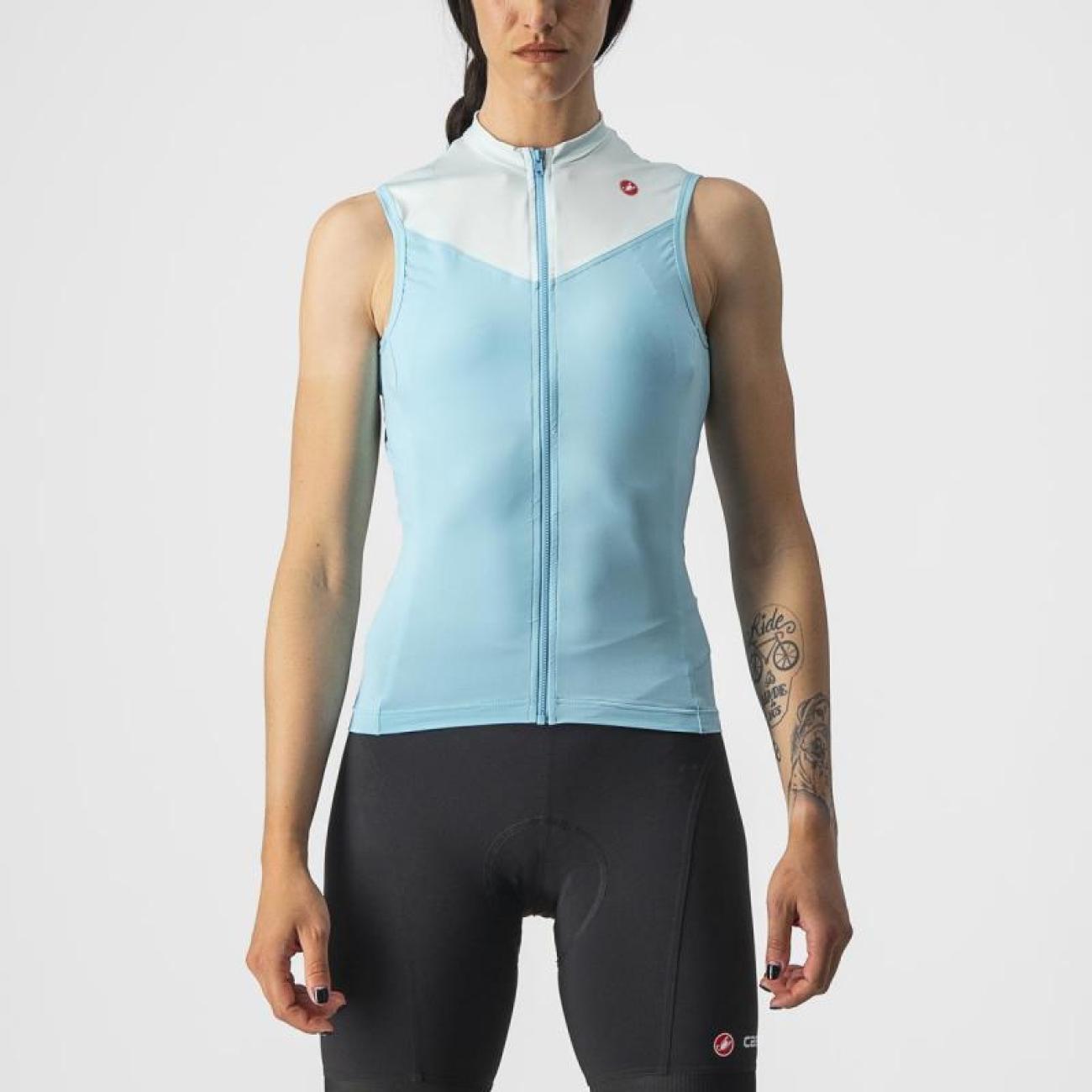 
                CASTELLI Cyklistický dres bez rukávů - SOLARIS - světle modrá S
            