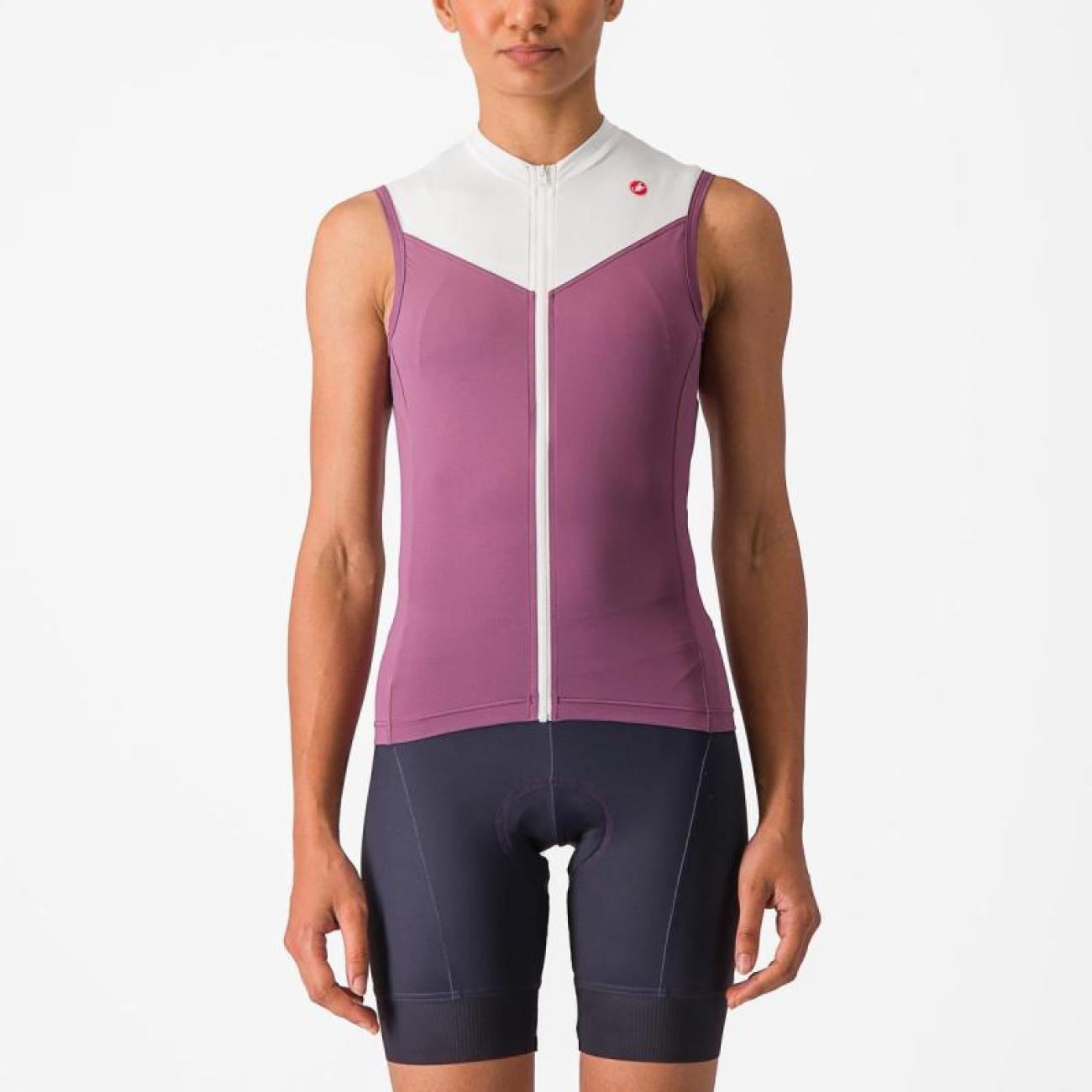 
                CASTELLI Cyklistický dres bez rukávů - SOLARIS - fialová M
            
