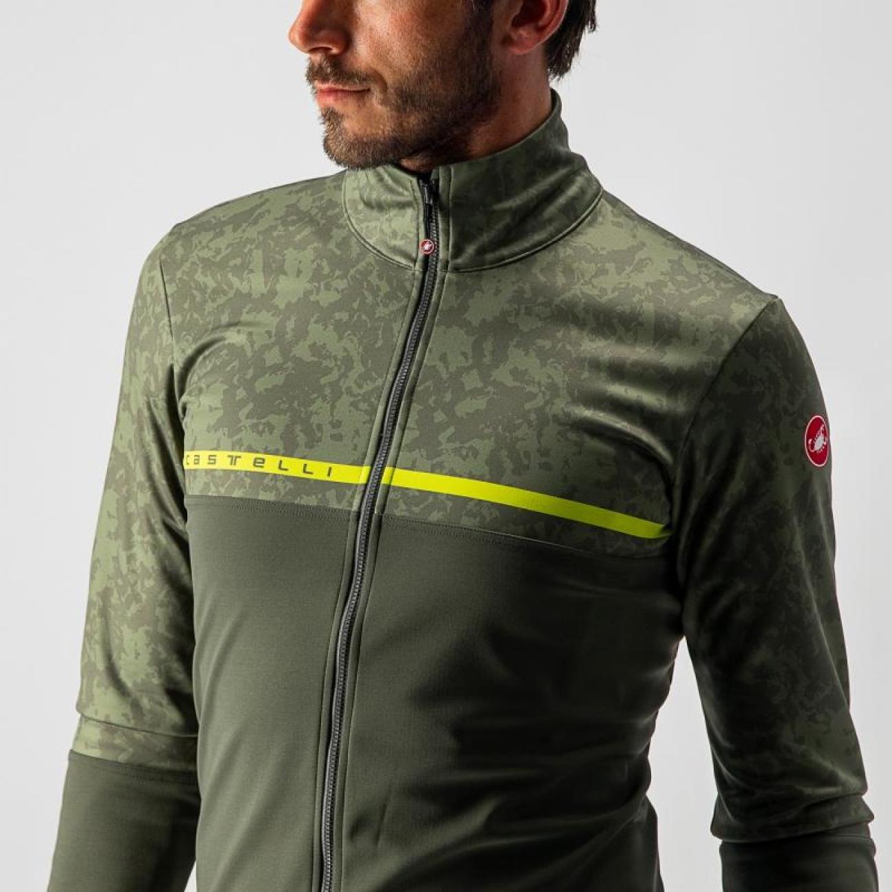
                CASTELLI Cyklistická zateplená bunda - FINESTRE - zelená/žlutá M
            