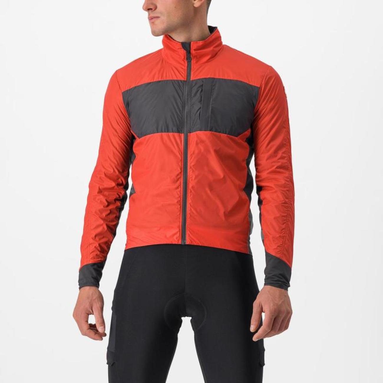 
                CASTELLI Cyklistická zateplená bunda - UNLIMITED PUFFY - červená/šedá L
            