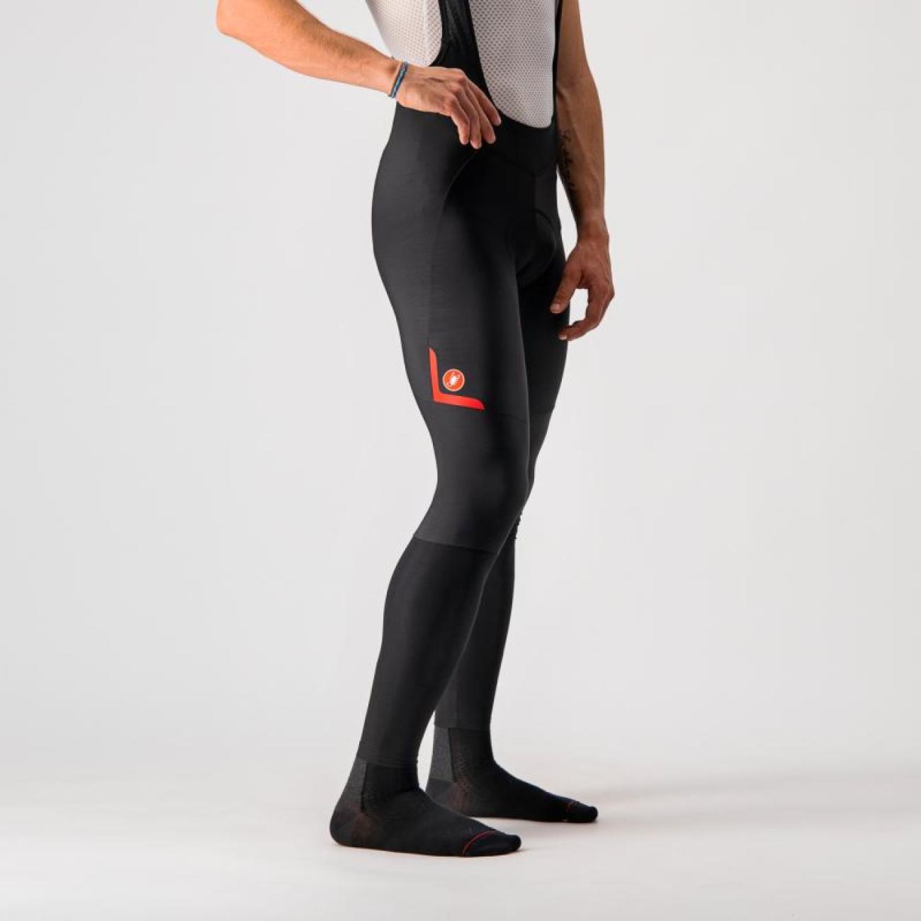 
                CASTELLI Cyklistické kalhoty dlouhé s laclem - VELOCISSIMO 5 - černá/červená L
            