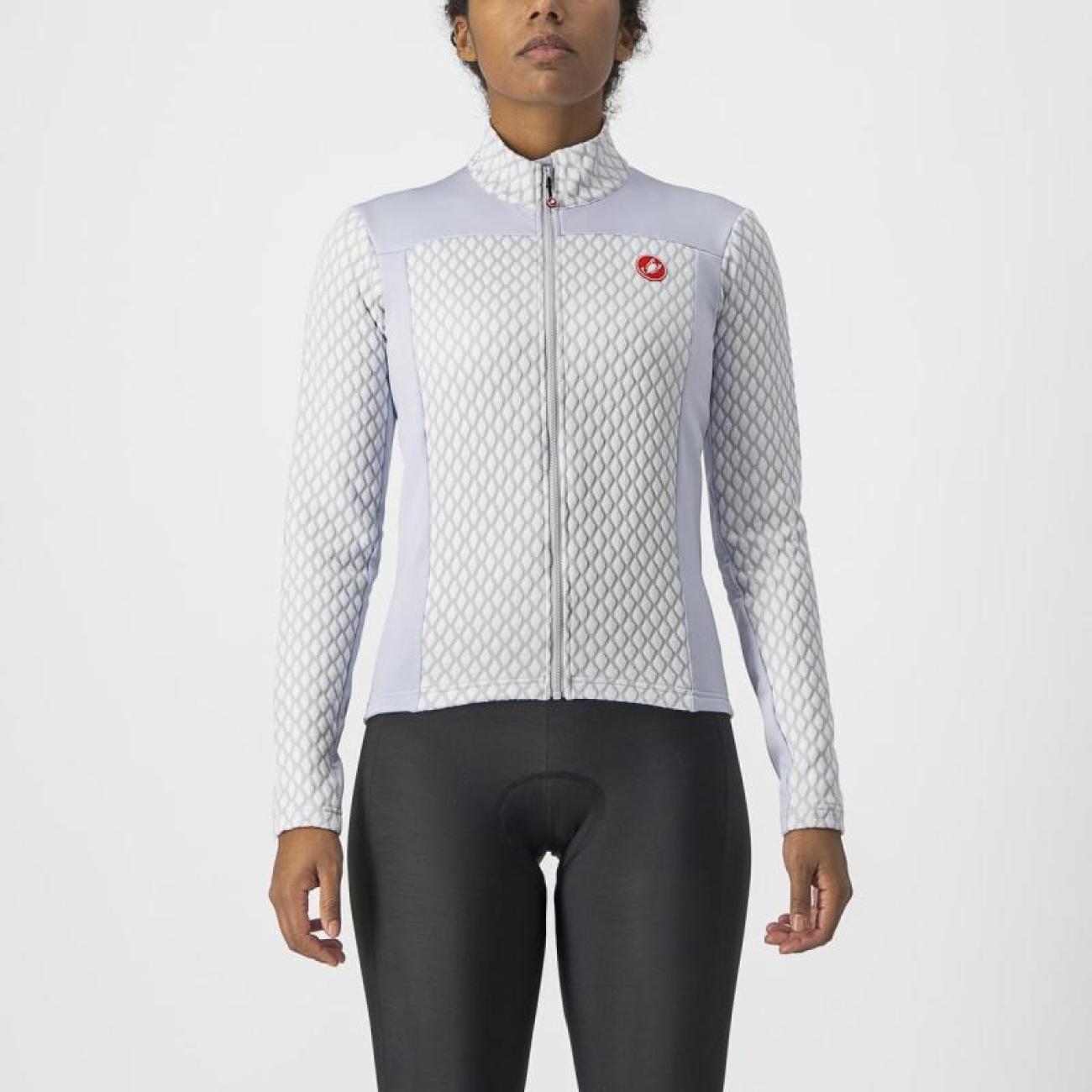 
                CASTELLI Cyklistický dres s dlouhým rukávem zimní - SFIDA 2 W - šedá/bílá M
            
