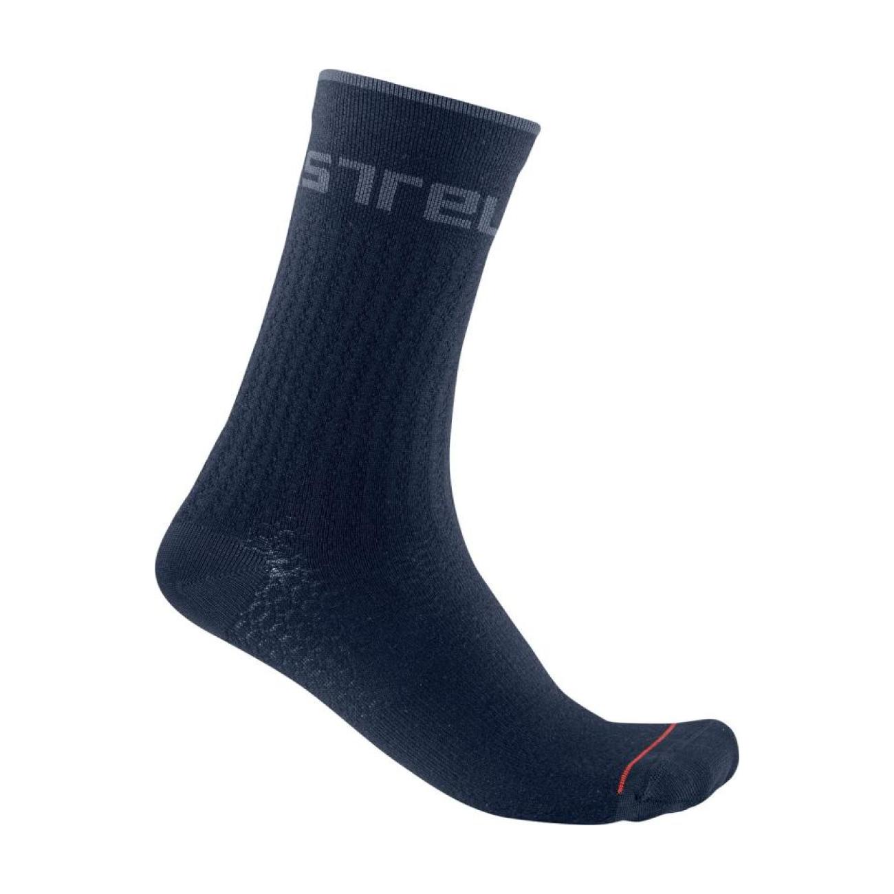 
                CASTELLI Cyklistické ponožky klasické - DISTANZA 20 - modrá 2XL
            