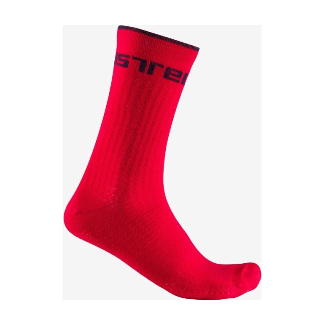 
                CASTELLI Cyklistické ponožky klasické - DISTANZA 20 - červená S-M
            