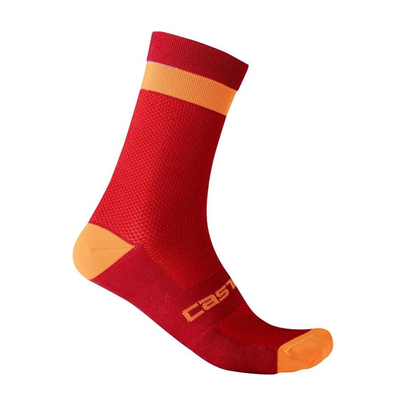 
                CASTELLI Cyklistické ponožky klasické - ALPHA 18 - červená
            