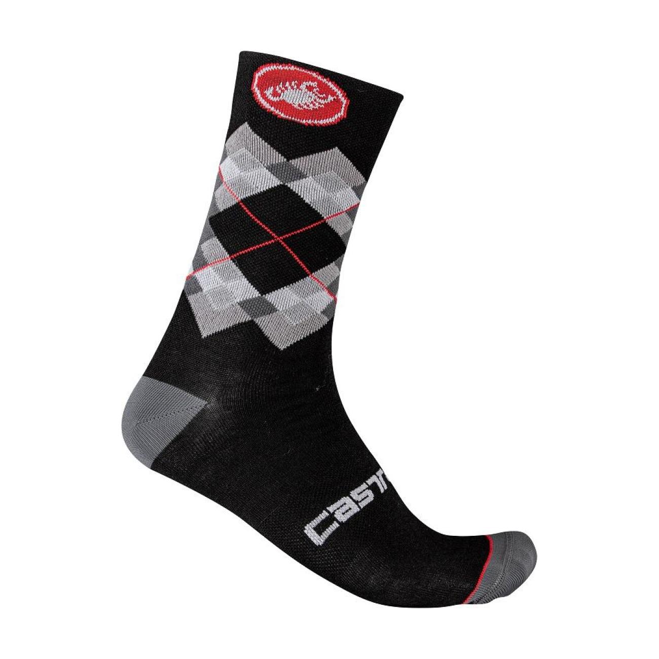 
                CASTELLI Cyklistické ponožky klasické - ROMBO 18 - černá S-M
            