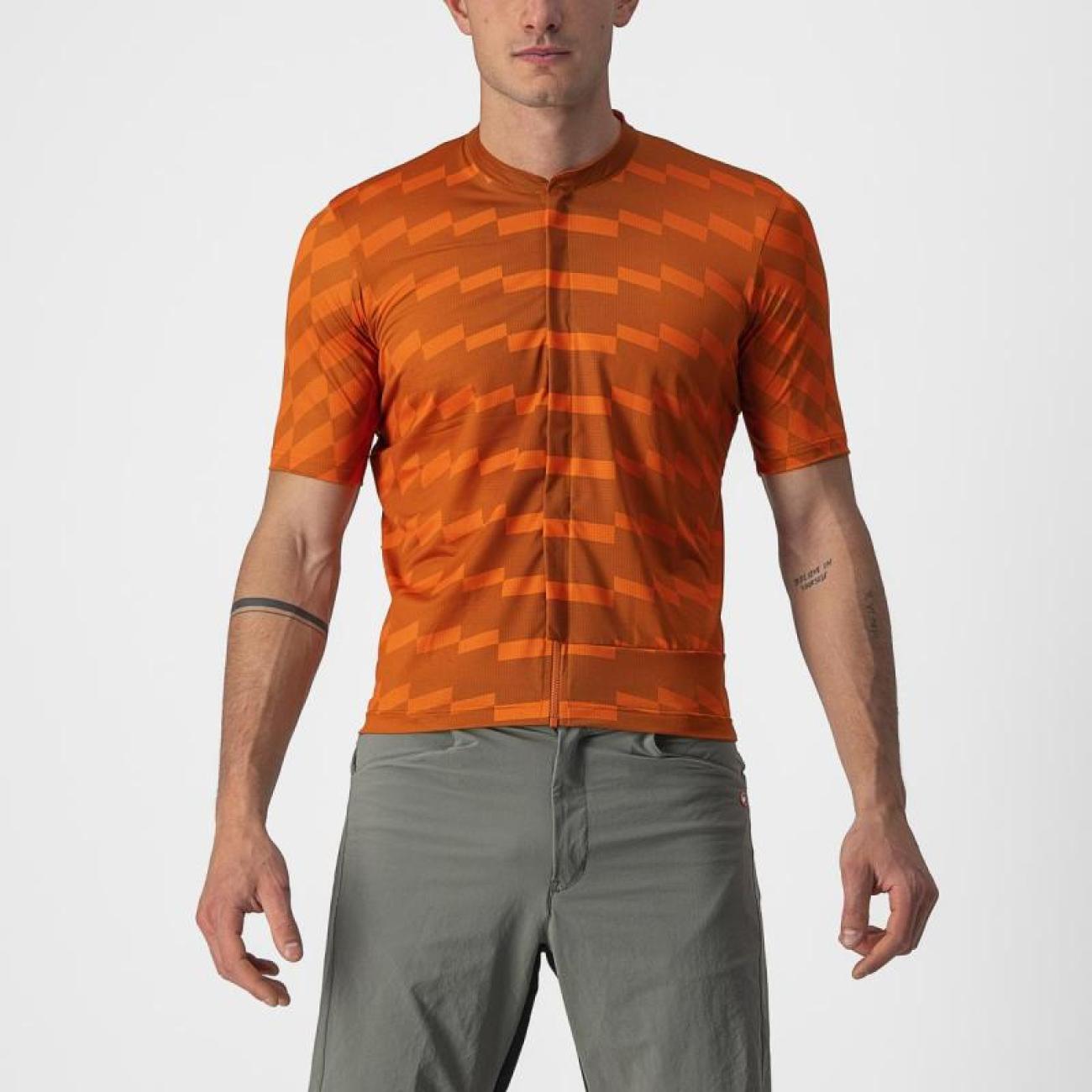 
                CASTELLI Cyklistický dres s krátkým rukávem - UNLIMITED STERRATO - oranžová
            