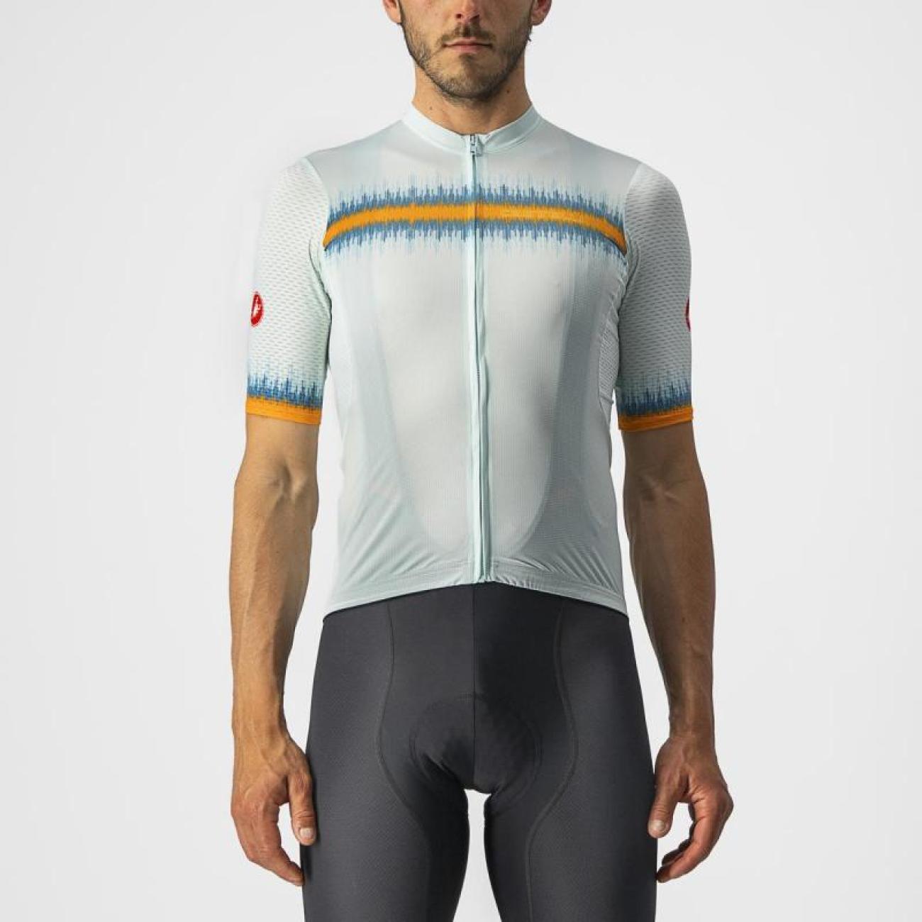 
                CASTELLI Cyklistický dres s krátkým rukávem - GRIMPEUR - světle modrá M
            