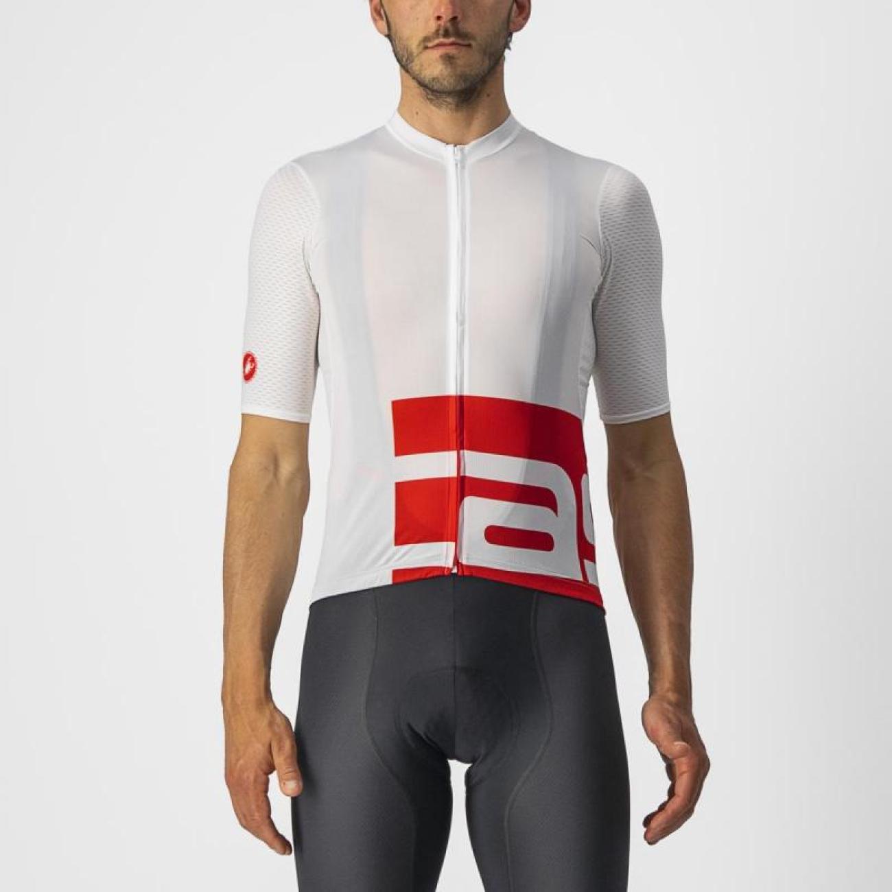 
                CASTELLI Cyklistický dres s krátkým rukávem - DOWNTOWN - bílá/červená 3XL
            