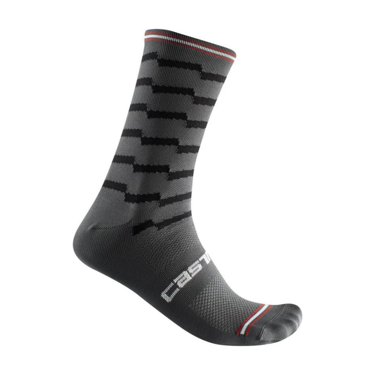 
                CASTELLI Cyklistické ponožky klasické - UNLIMITED 18 - černá/šedá S-M
            