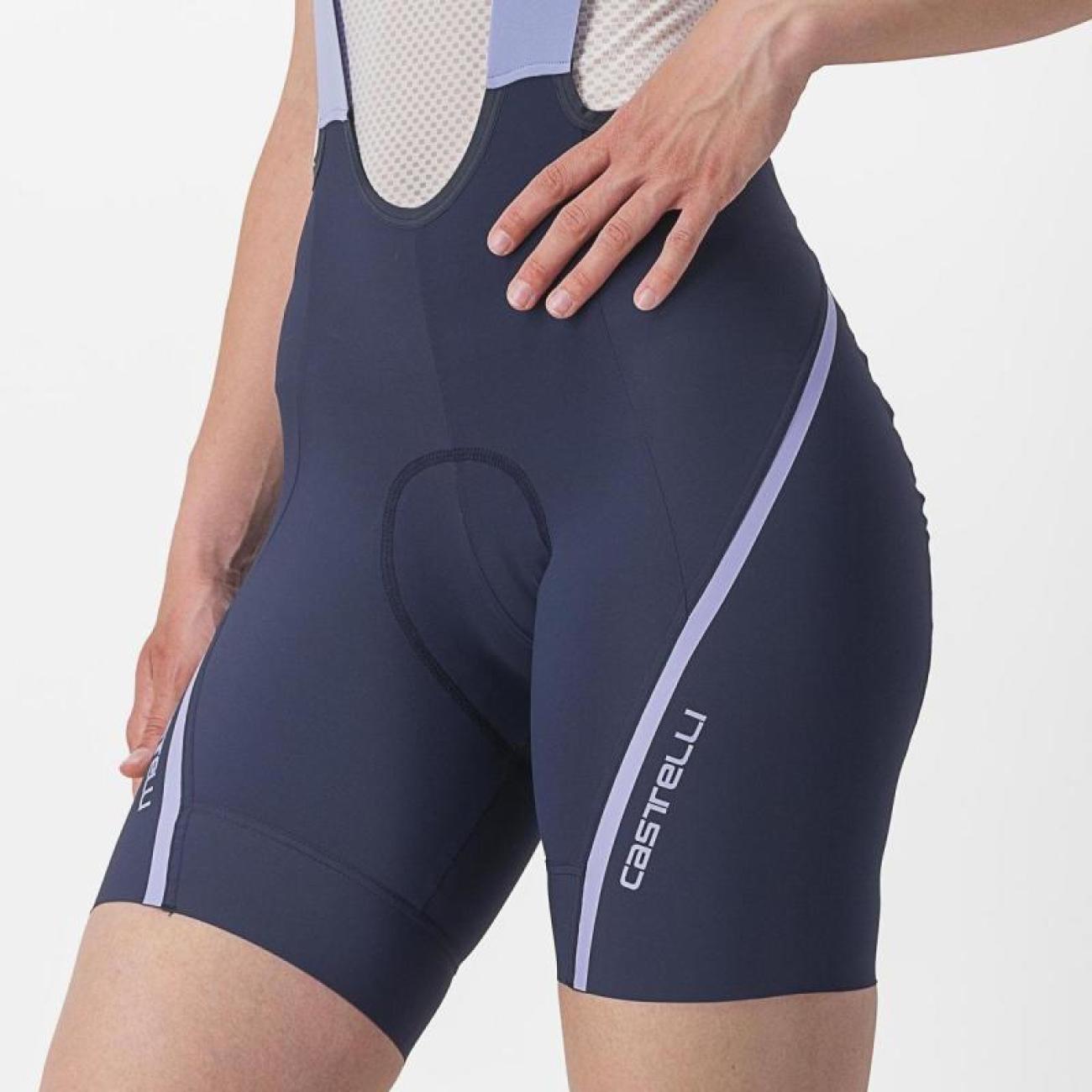 
                CASTELLI Cyklistické kalhoty krátké s laclem - VELOCISSIMA 3 - modrá
            