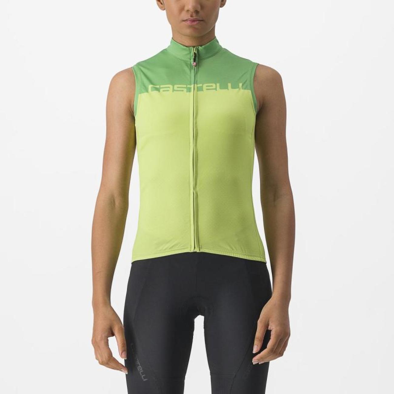 
                CASTELLI Cyklistický dres bez rukávů - VELOCISSIMA - světle zelená
            
