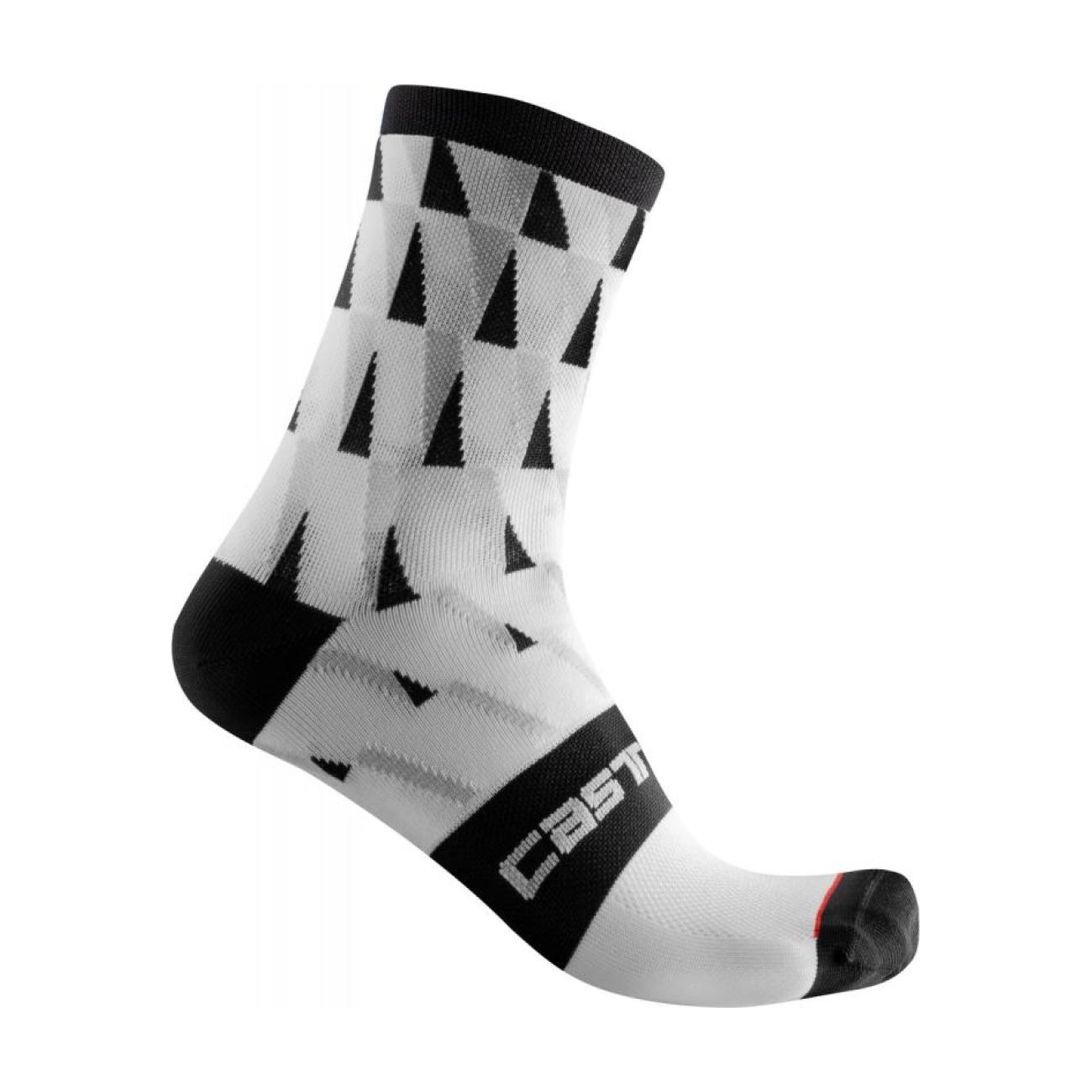 
                CASTELLI Cyklistické ponožky klasické - PENDIO 12 - černá/bílá
            