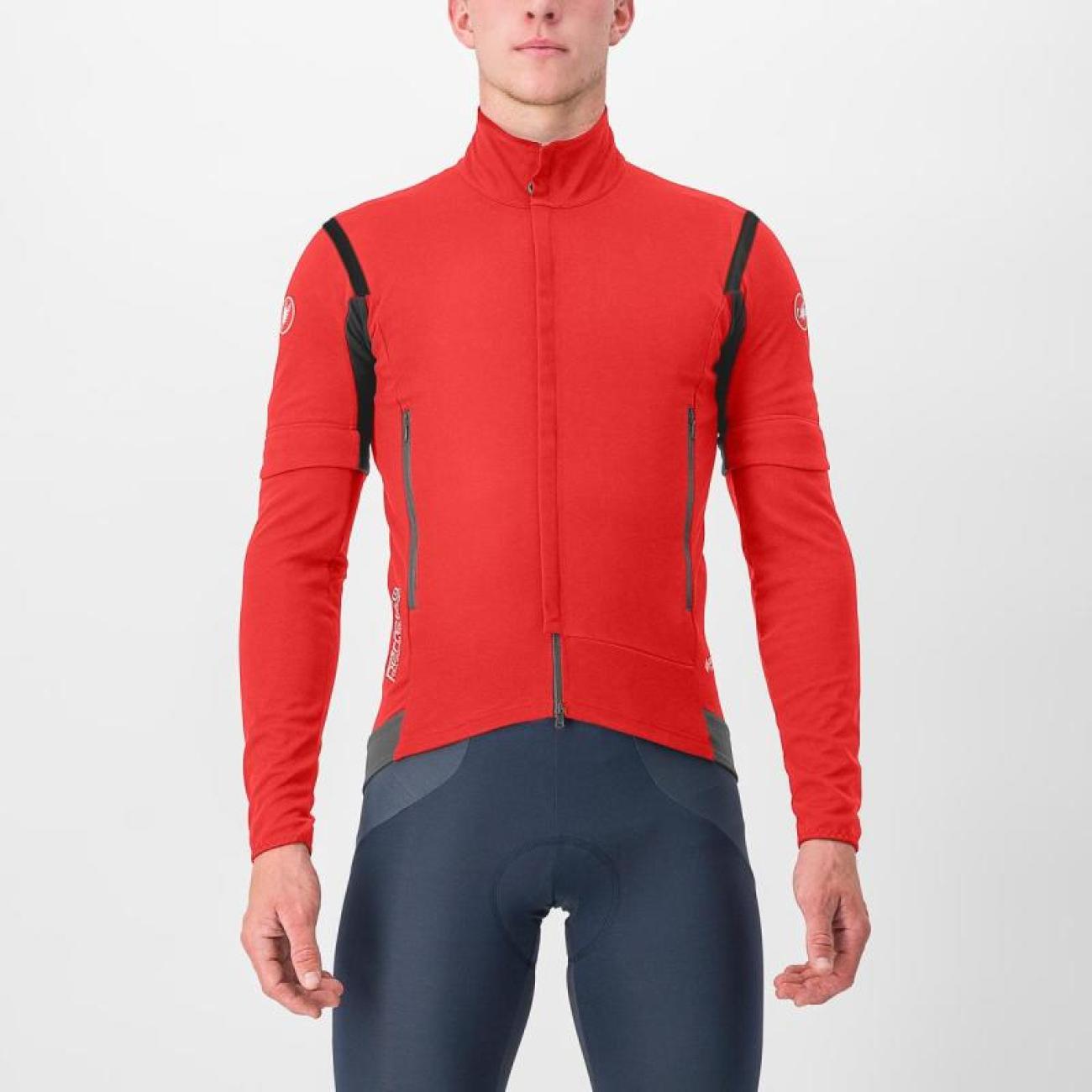 
                CASTELLI Cyklistická zateplená bunda - PERFETTO RoS 2 CONVERTIBLE - červená M
            