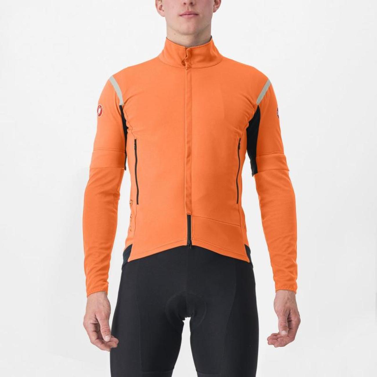 
                CASTELLI Cyklistická zateplená bunda - PERFETTO RoS 2 CONVERTIBLE - oranžová 3XL
            