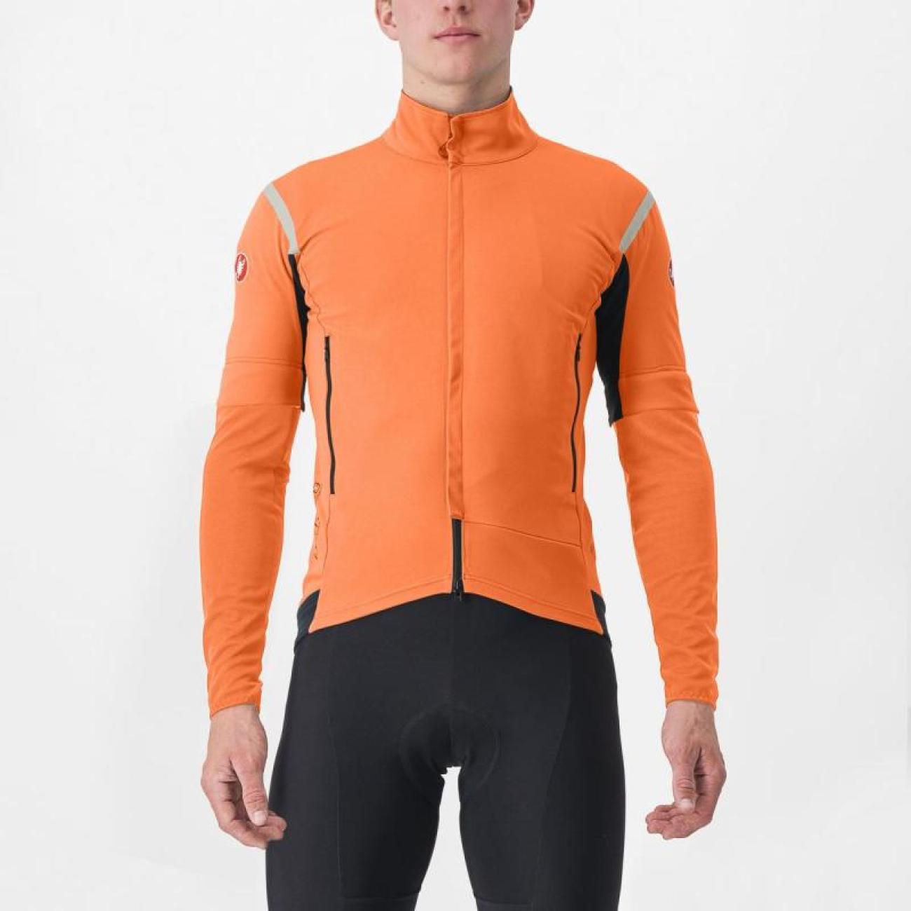 
                CASTELLI Cyklistická zateplená bunda - PERFETTO RoS 2 CONVERTIBLE - oranžová 2XL
            