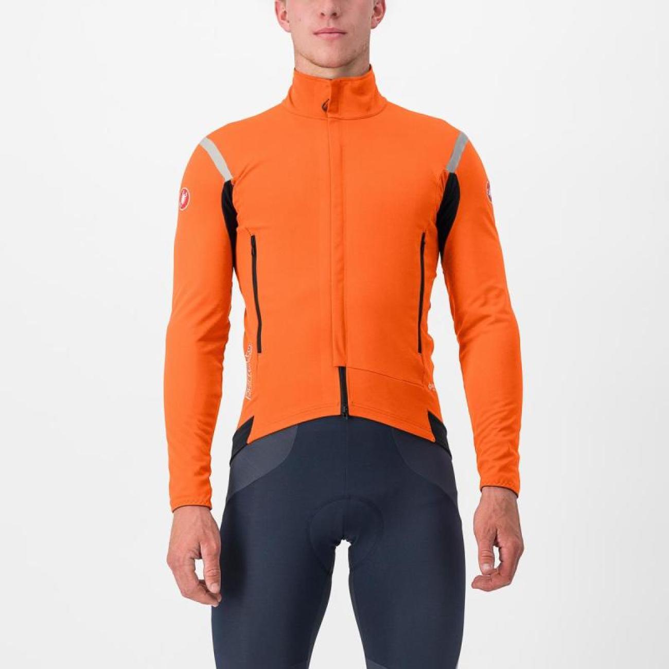 
                CASTELLI Cyklistická zateplená bunda - PERFETTO RoS 2 - oranžová L
            